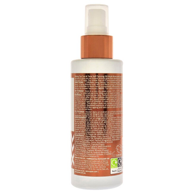 Self-Tanning Oil - Medium by Skinny Tan for Women - 4.9 oz Oil, See Description, alternate image number 2