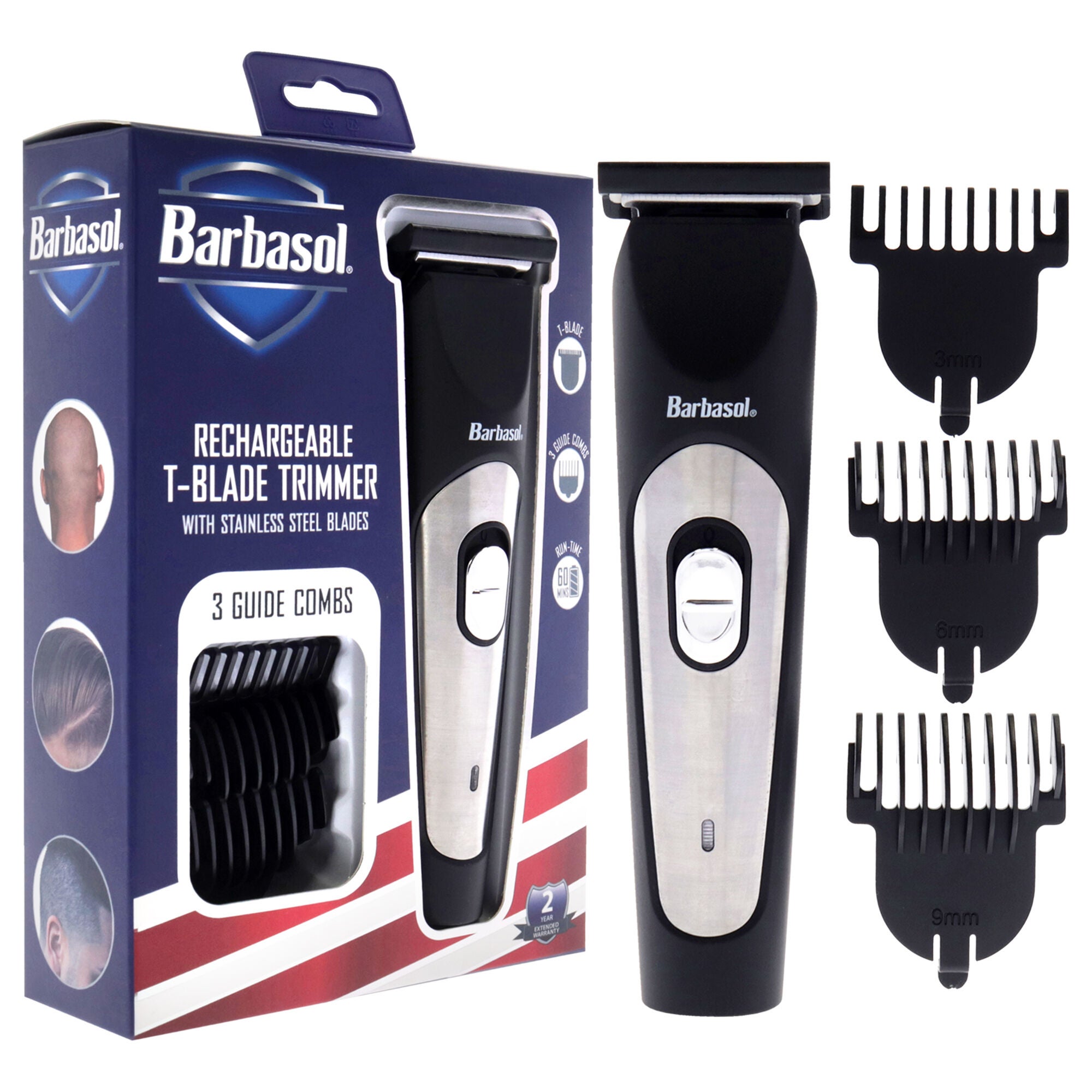 T-blade Trimmer by Barbasol for Men - 4 Pc Trimmer Tblade, 3 Guides, See Description, alternate image number 2