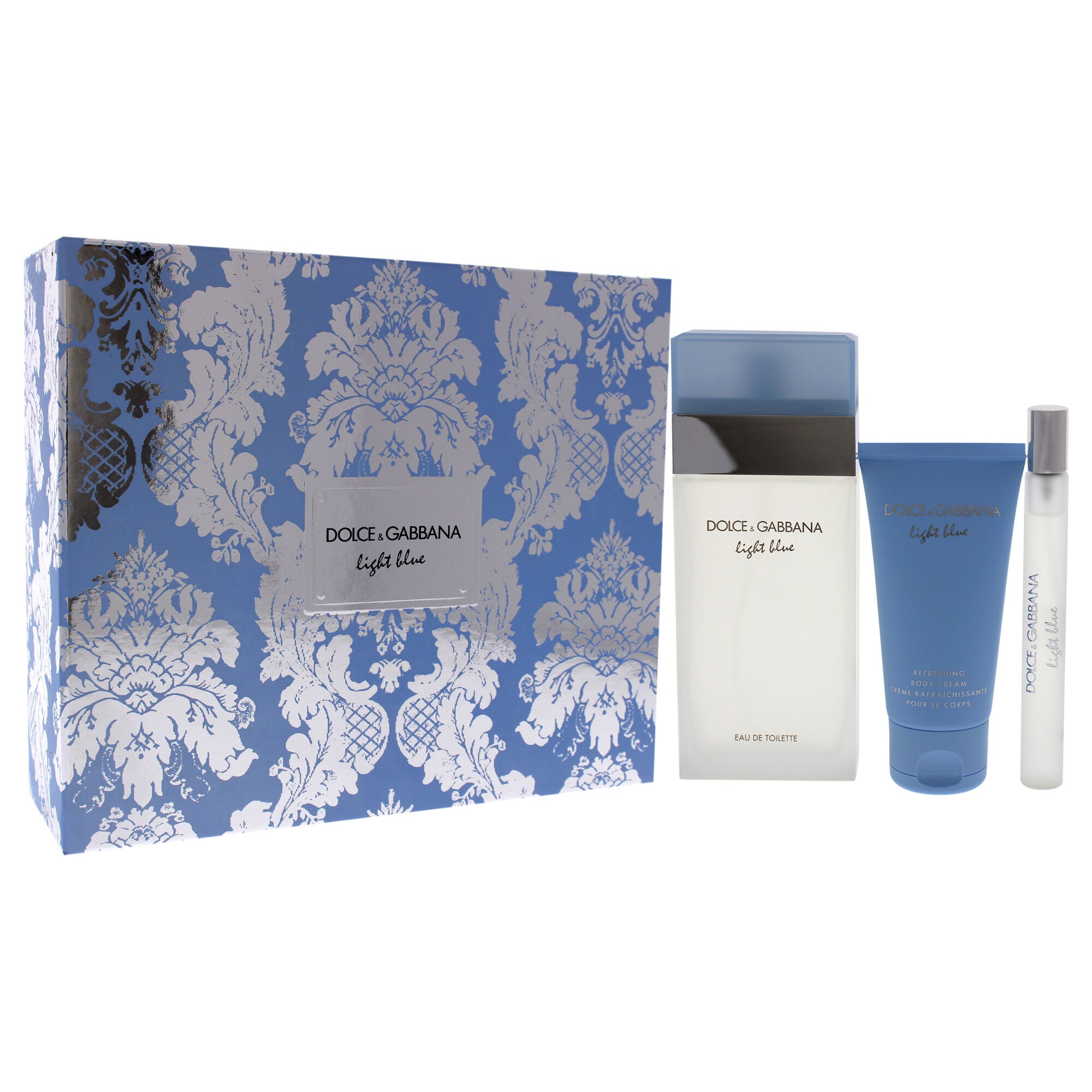 Light Blue by Dolce and Gabbana for Women - 3 Pc Gift Set 3.3oz EDT Spray, 10ml EDT Spray, 1.6oz Body Cream, See Description, alternate image number 1