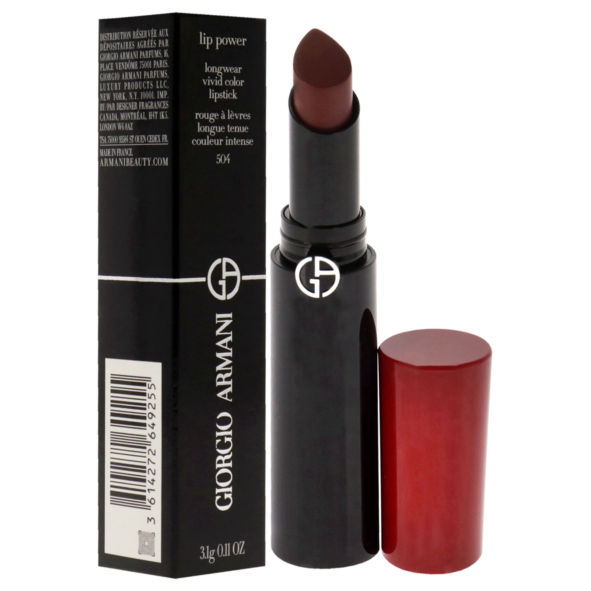 Lip Power Longwear Vivid Color Lipstick - 504 Flirt by Giorgio Armani for Women - 0.11 oz Lipstick, See Description, alternate image number 2