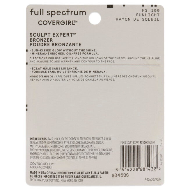 Sculpt Expert Bronzer - 100 Sunlight by CoverGirl for Women - 0.39 oz Bronzer, NA, alternate image number null