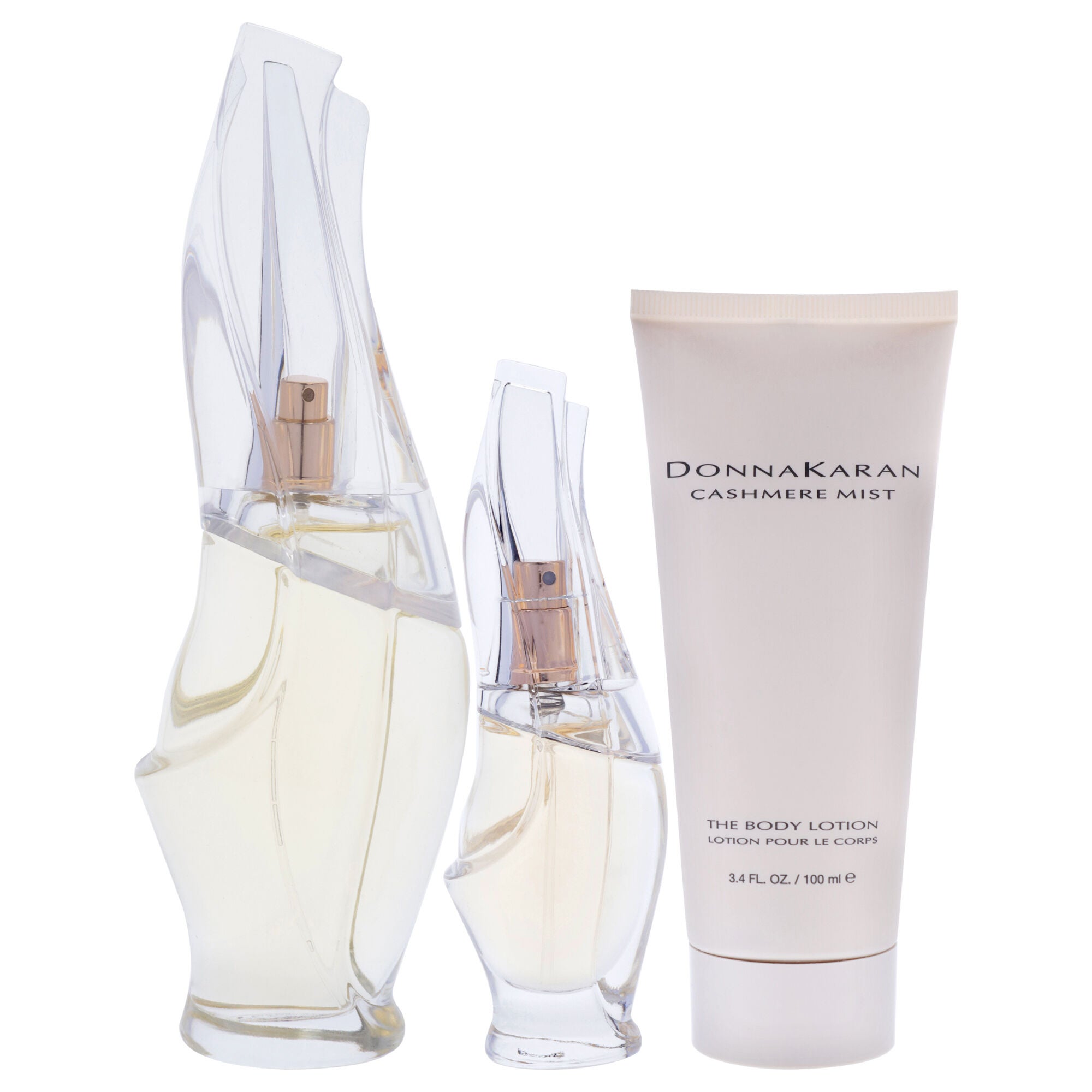 Cashmere Mist by Donna Karan for Women - 3 Pc Gift Set 3.4oz EDP Spray, 0.5oz EDP Spray, 3.4oz Body Lotion, Clear, alternate image number 1