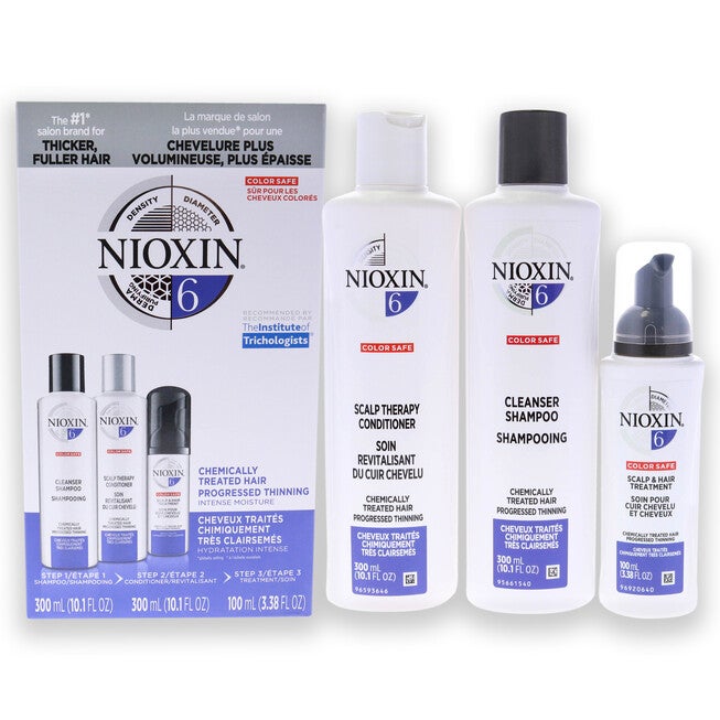 System 6 Kit by Nioxin for Unisex - 3 Pc 1 0.1oz Shampoo, 10.1oz Conditioner, 3.38oz Treatment, , alternate image number null