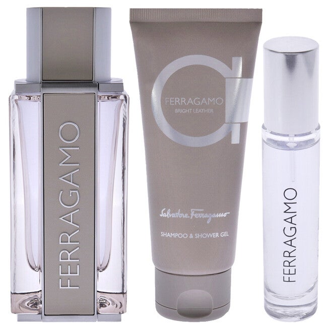 Bright Leather by Salvatore Ferragamo for Men - 3 Pc Gift Set 3.4oz EDT Spray, 0.34oz EDT Spray, 3.4oz Shower Gel, , alternate image number 6
