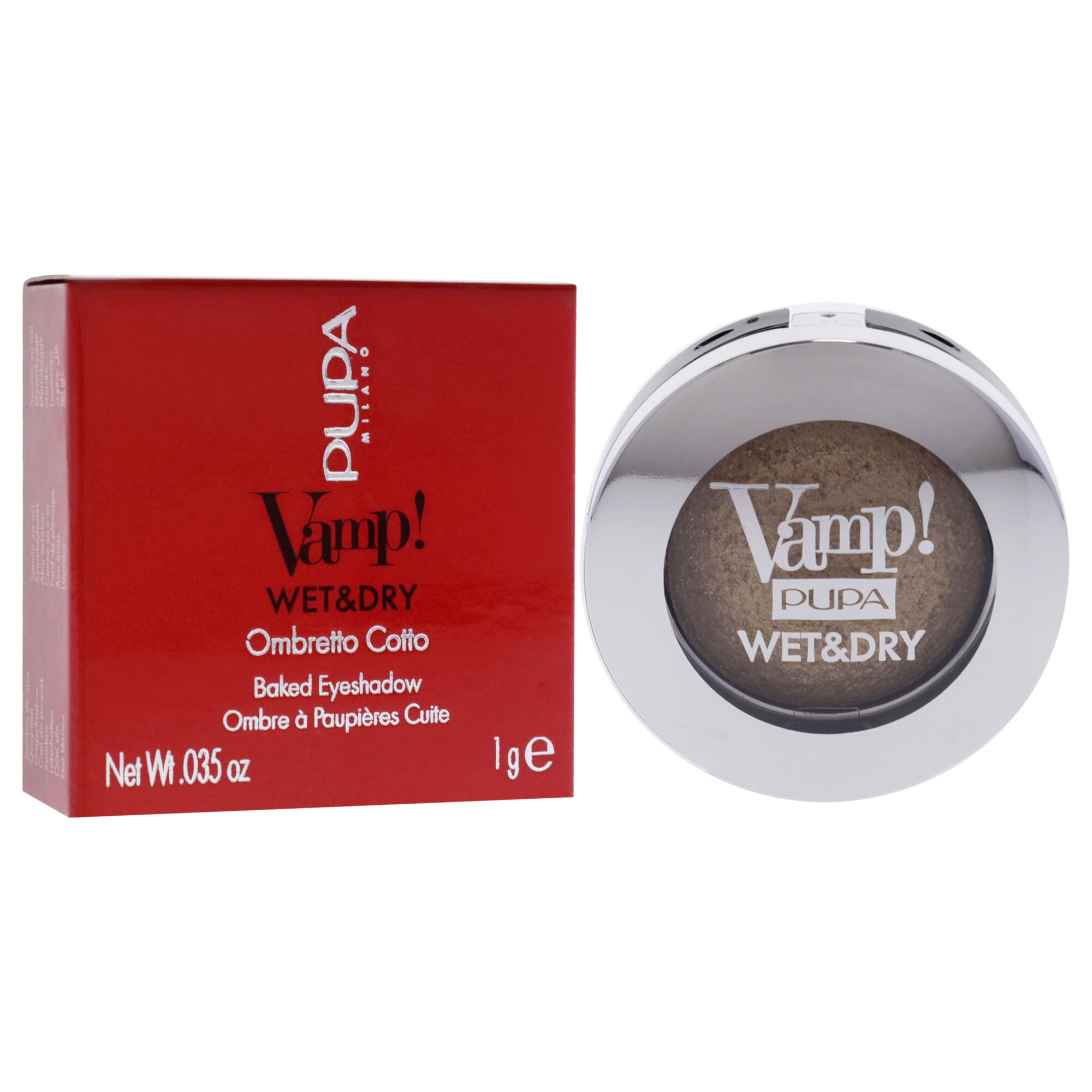 Vamp! Wet and Dry Baked Eyeshadow - 101 Precious Gold by Pupa Milano for Women - 0.035 oz Eye Shadow, , alternate image number 6