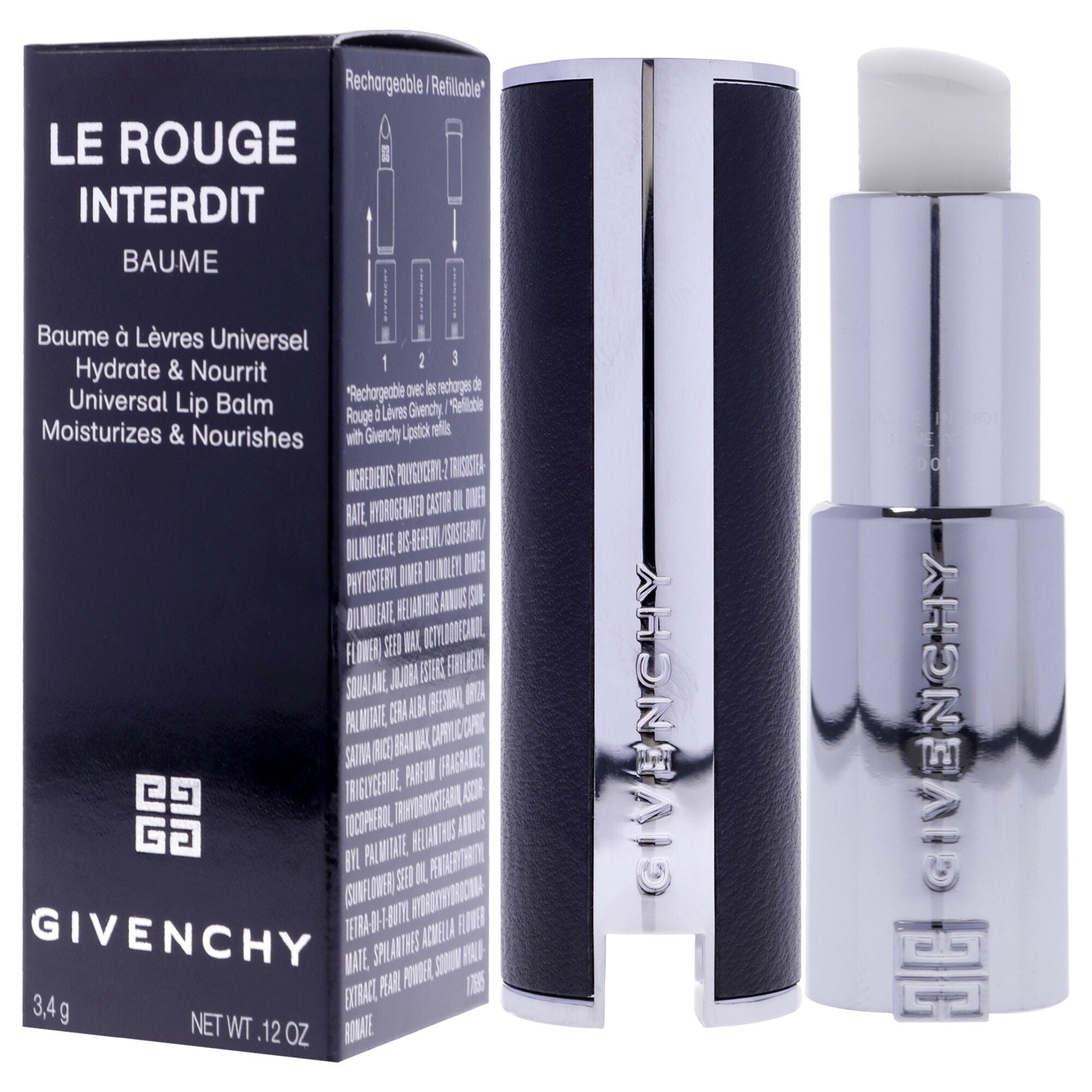 Le Rouge Interdit Baume Lip Balm - 00 Natural Finish by Givenchy for Women - 0.12 oz Lip Balm, See Description, alternate image number 3