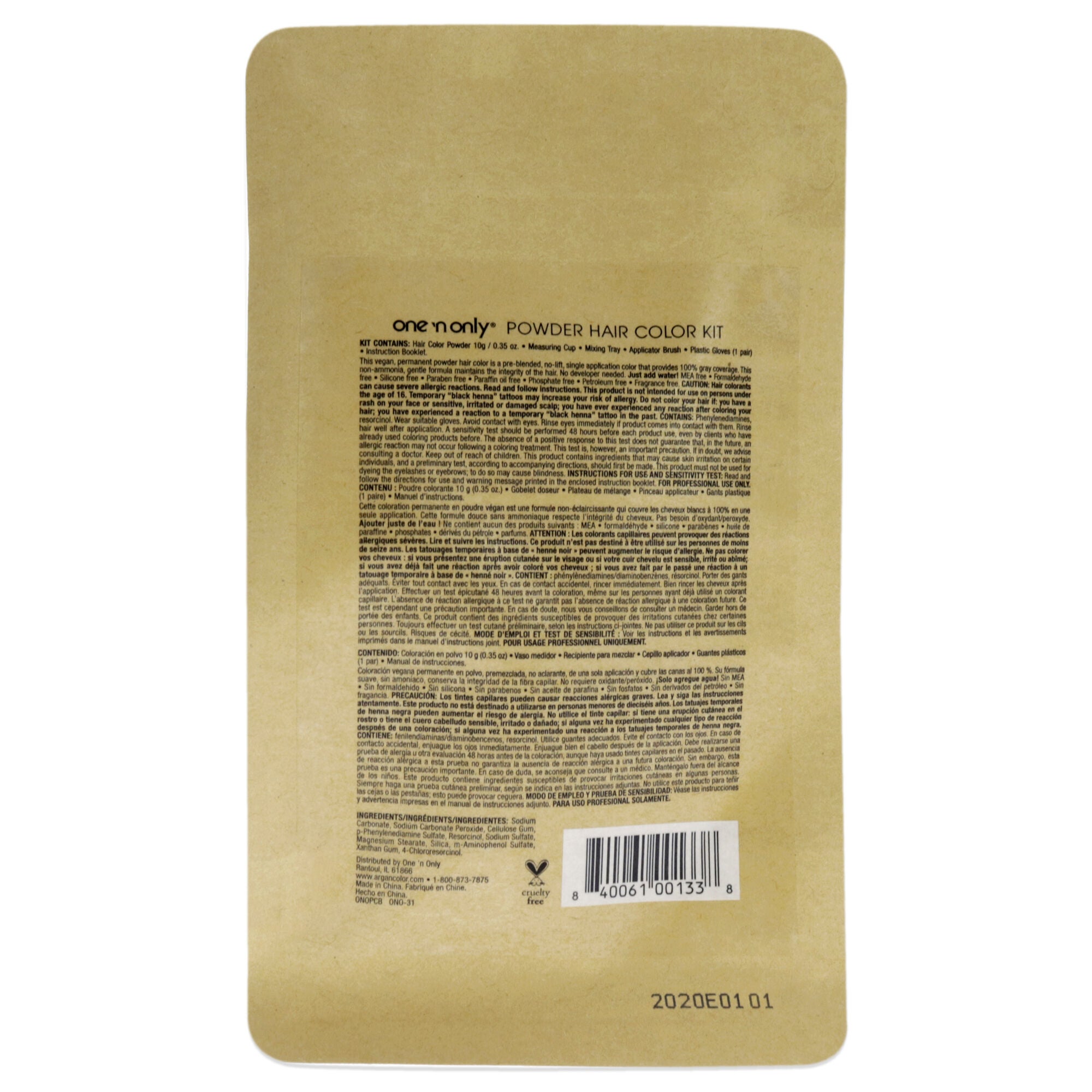 Powder Hair Color Kit - Black by One n Only for Unisex - 0.35 oz Hair Color, See Description, alternate image number 3