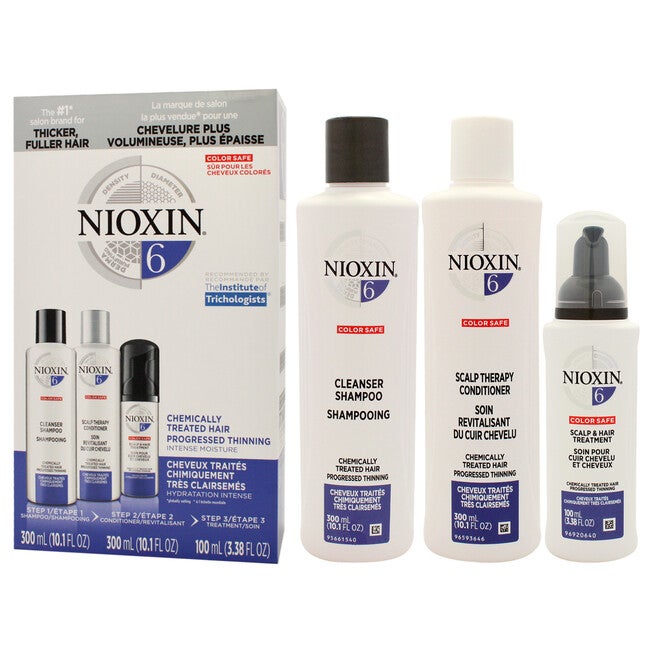 System 6 Kit by Nioxin for Unisex - 3 Pc 1 0.1oz Shampoo, 10.1oz Conditioner, 3.38oz Treatment, NA, alternate image number null