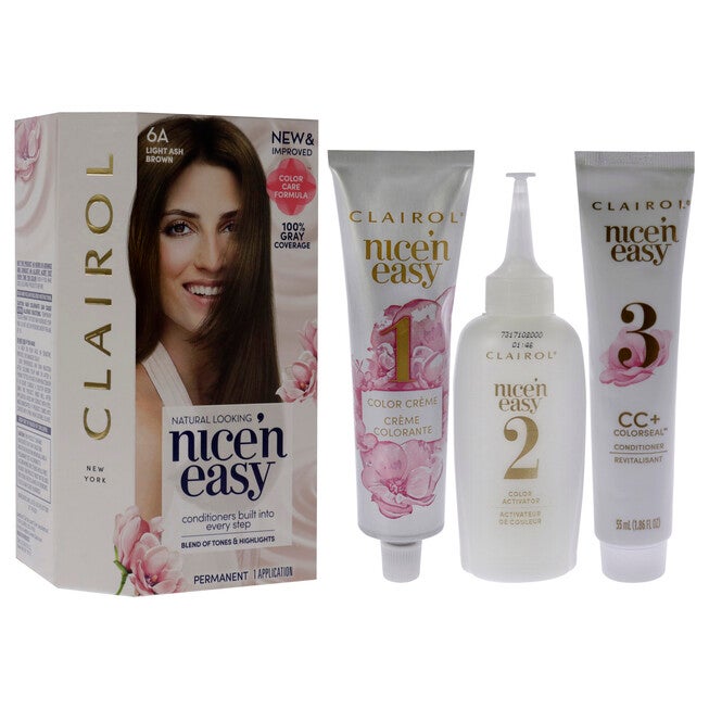 Nice n Easy Permanent Color - 6A 114 Light Ash Brown by Clairol for Women - 1 Application Hair Color, NA, alternate image number null