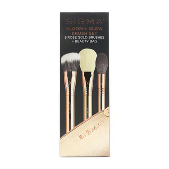 Bloom + Glow Brush Set (3x Rose Gold Brush, 1x Bag, Bloom + Glow Brush Set, hi-res image number null