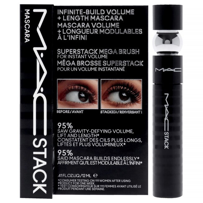 MAC Stack Superstack Mega Brush Mascara - Black by MAC for Women - 0.41 oz Mascara, NA, hi-res image number null