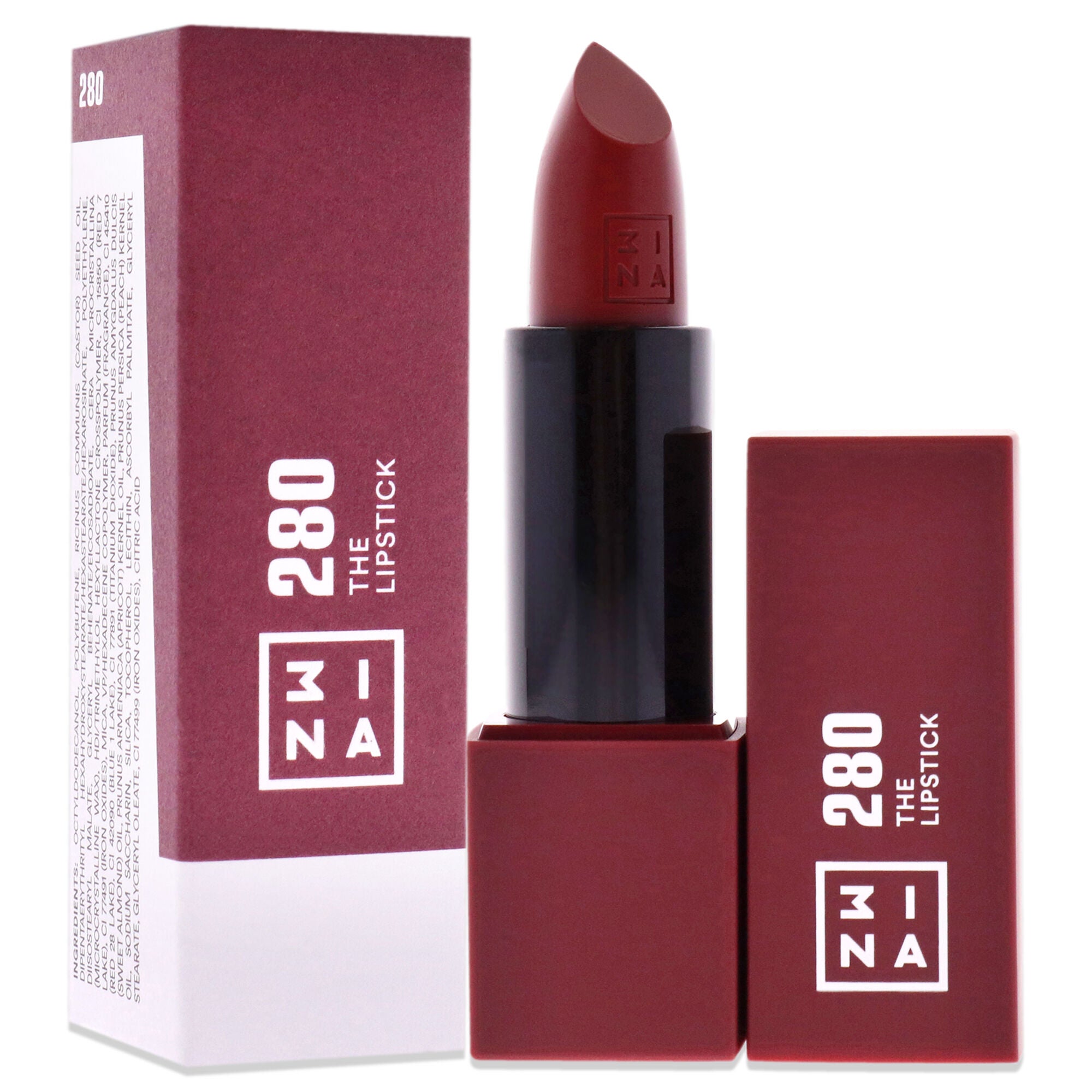 The Lipstick - 280 Shiny Dark Red by 3INA for Women - 0.11 oz Lipstick, See Description, alternate image number 2