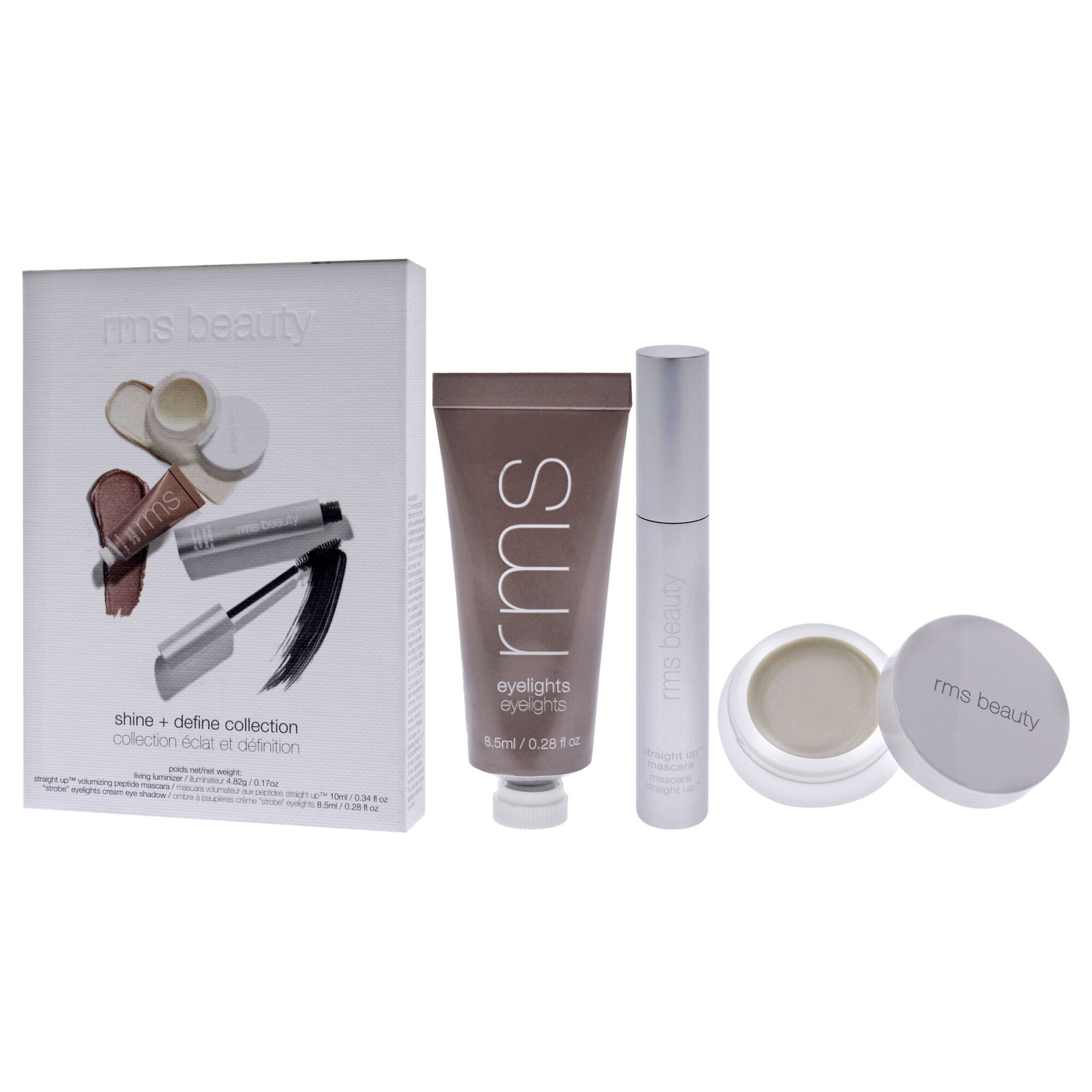 Shine plus Define Collection by RMS Beauty for Women - 3 Pc 0.28oz Eyelights Cream Eye Shadow, 0.17oz Living Luminizer, 0.34oz Mascara, See Description, alternate image number 3