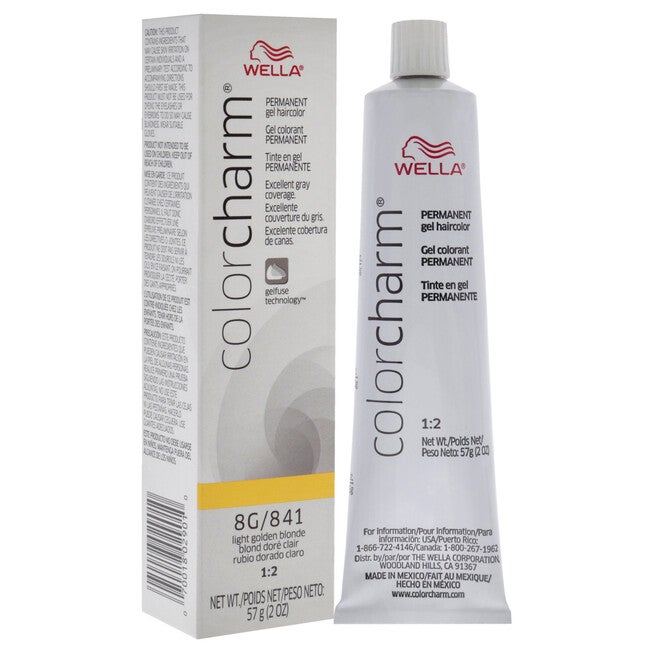 Color Charm Permanent Hair Color Gel - 8G 841 Light Golden Blonde by Wella for Unisex - 2 oz Hair Color, NA, alternate image number null