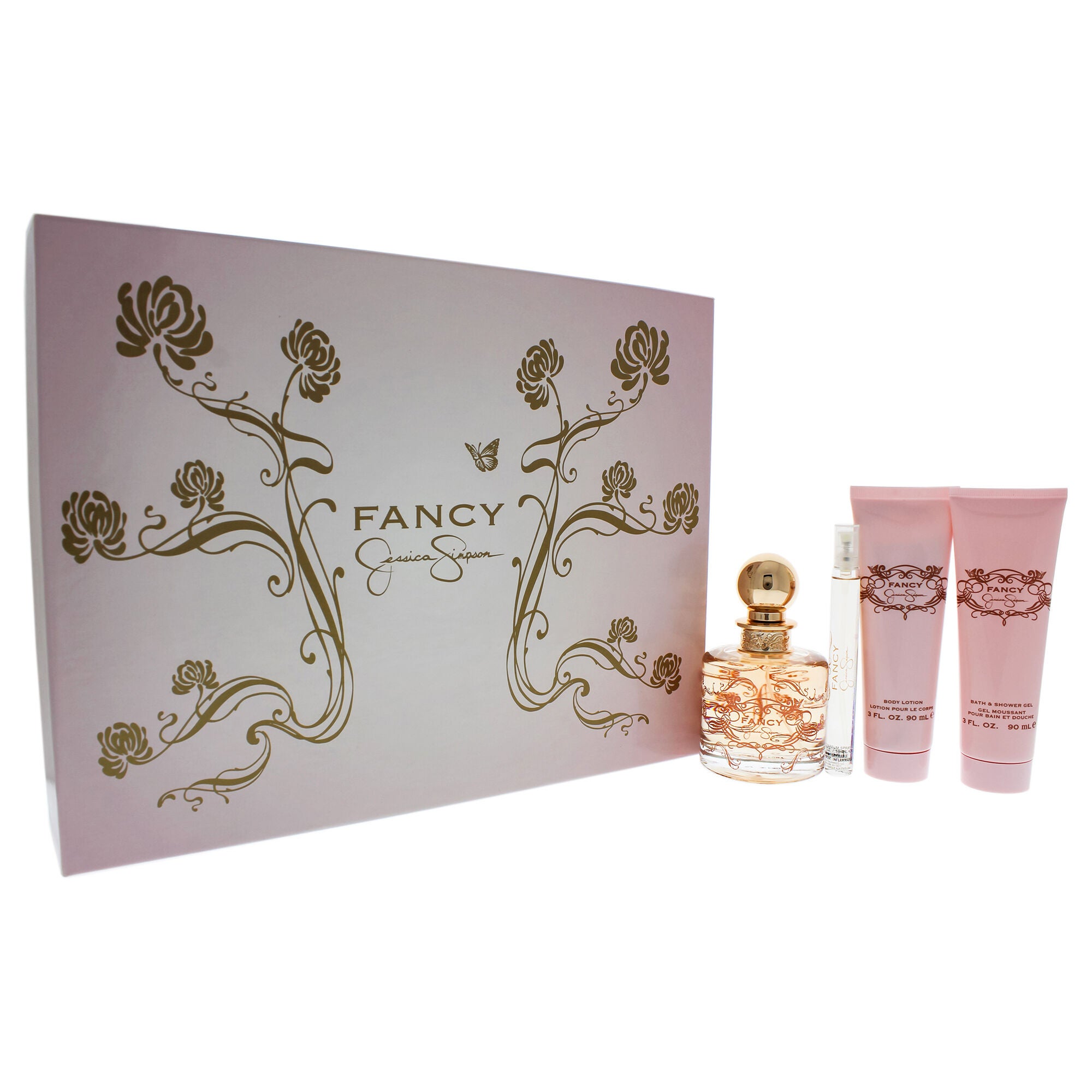 Fancy by Jessica Simpson for Women - 4 Pc Gift Set 3.4oz EDP Spray, 0.34oz EDP Spray, 3oz Body Lotion, 3oz Bath & Shower Gel, See Description, alternate image number 2
