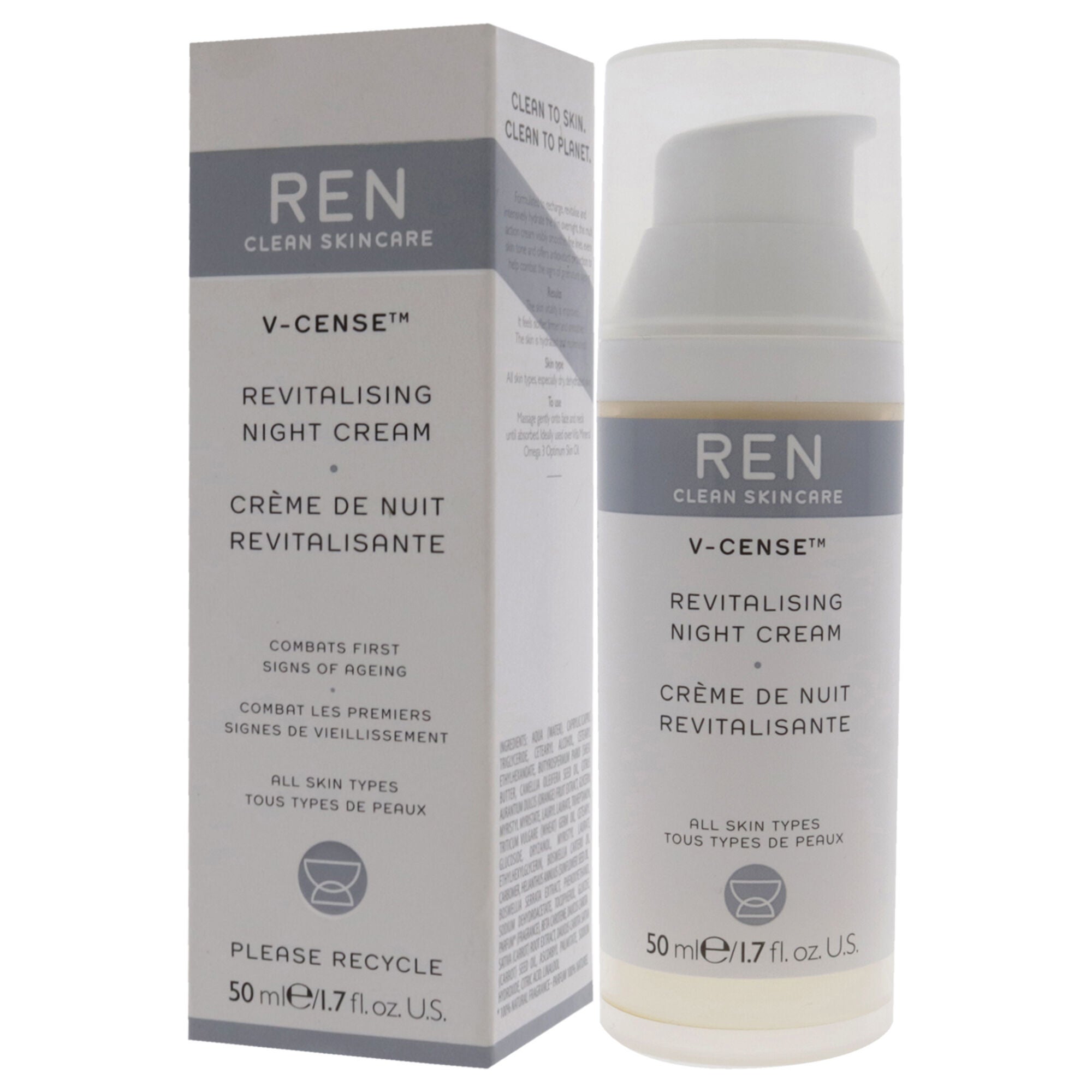 V-Cense Revitalising Night Cream by REN for Unisex - 1.7 oz Cream, See Description, alternate image number 3