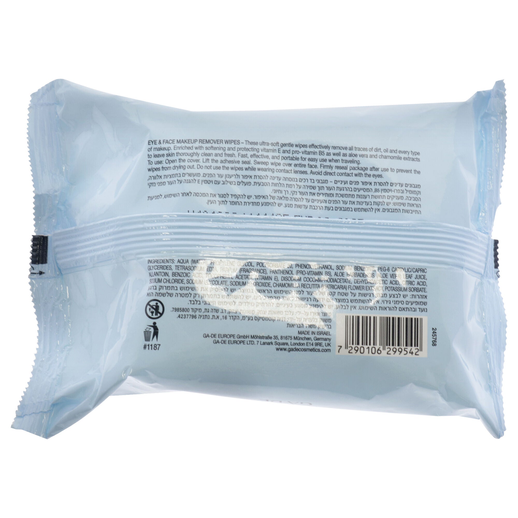 Eye and Face Makeup Remover Wipes by GA-DE for Women - 30 Count Wipes, See Description, alternate image number 2