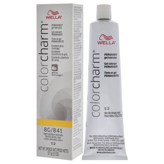 Color Charm Permanent Hair Color Gel - 8G 841 Light Golden Blonde by Wella for Unisex - 2 oz Hair Color, , alternate image number null