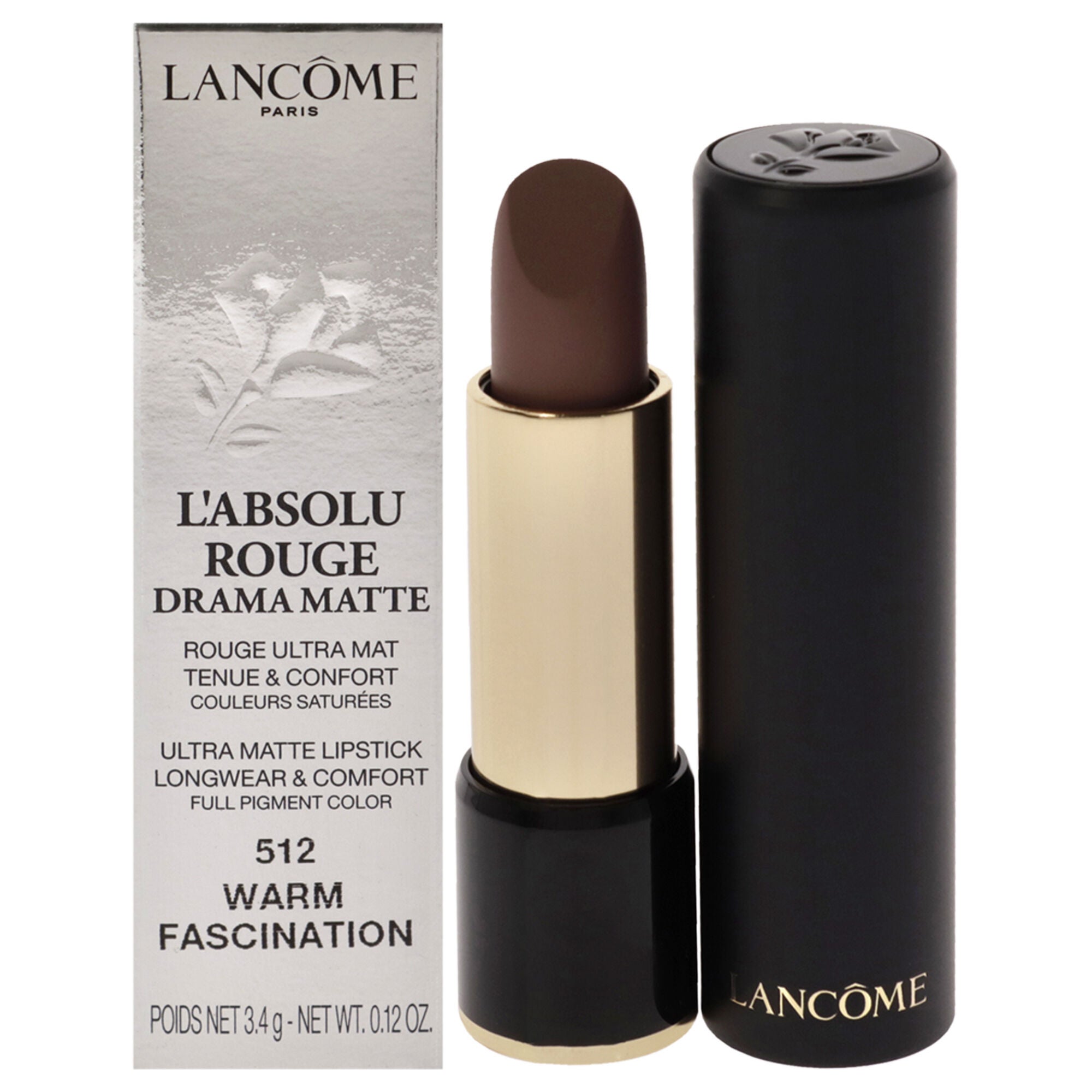 LAbsolu Rouge Drama Matte Lipstick - 512 Warm Fascination by Lancome for Women - 0.12 oz Lipstick, See Description, hi-res image number 0
