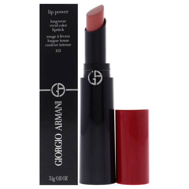 Lip Power Longwear Vivid Color Lipstick - 103 Pinky Peach by Giorgio Armani for Women - 0.11 oz Lipstick, NA, hi-res image number null