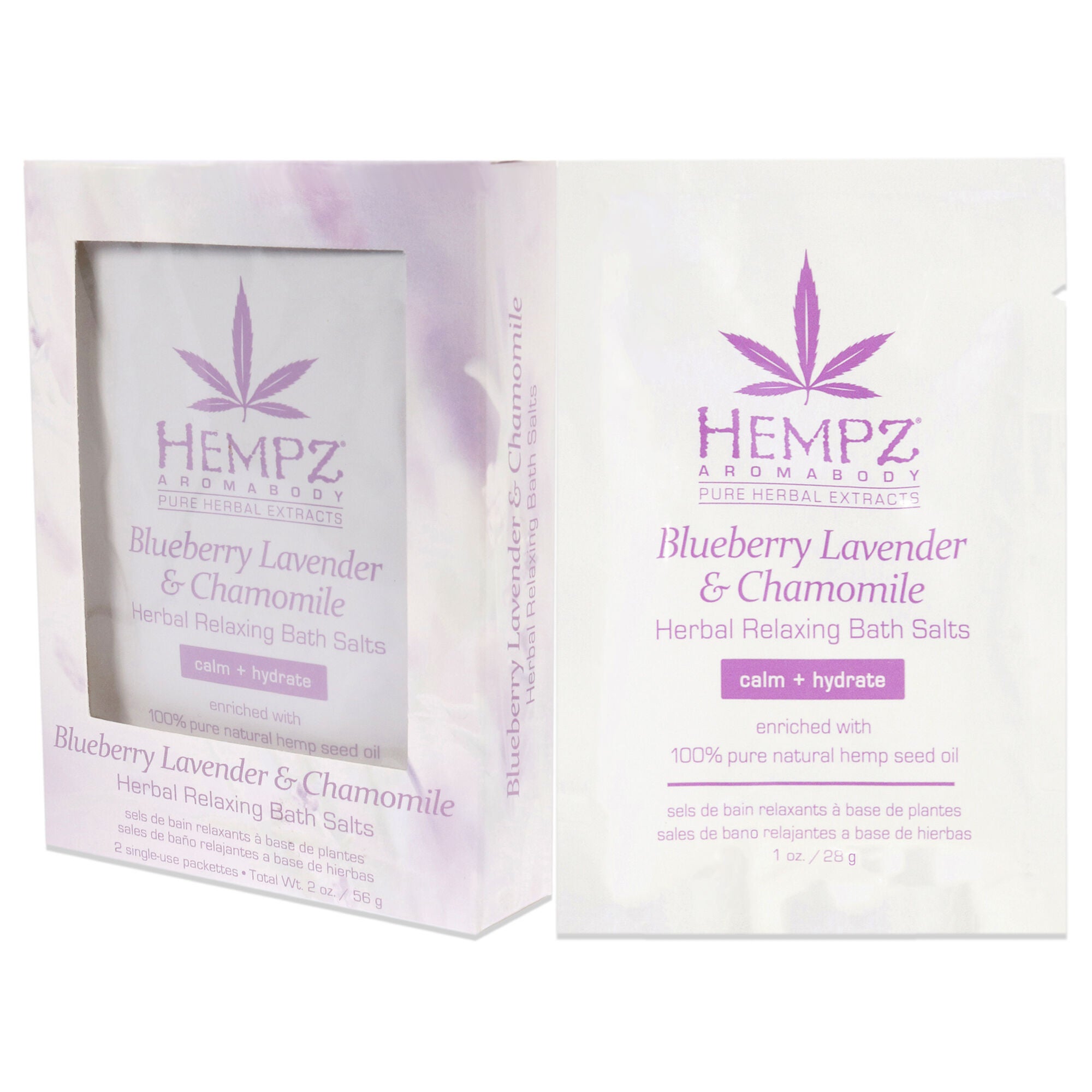 Aromabody Blueberry Lavender and Chamomile Herbal Relaxing Bath Salts by Hempz for Unisex - 2 x 1 oz Bath Salt, , alternate image number 7