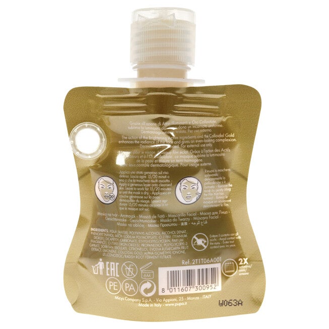 Peel-Off Brightening Face Mask by Pupa Milano for Unisex - 1 oz Mask, NA, alternate image number null
