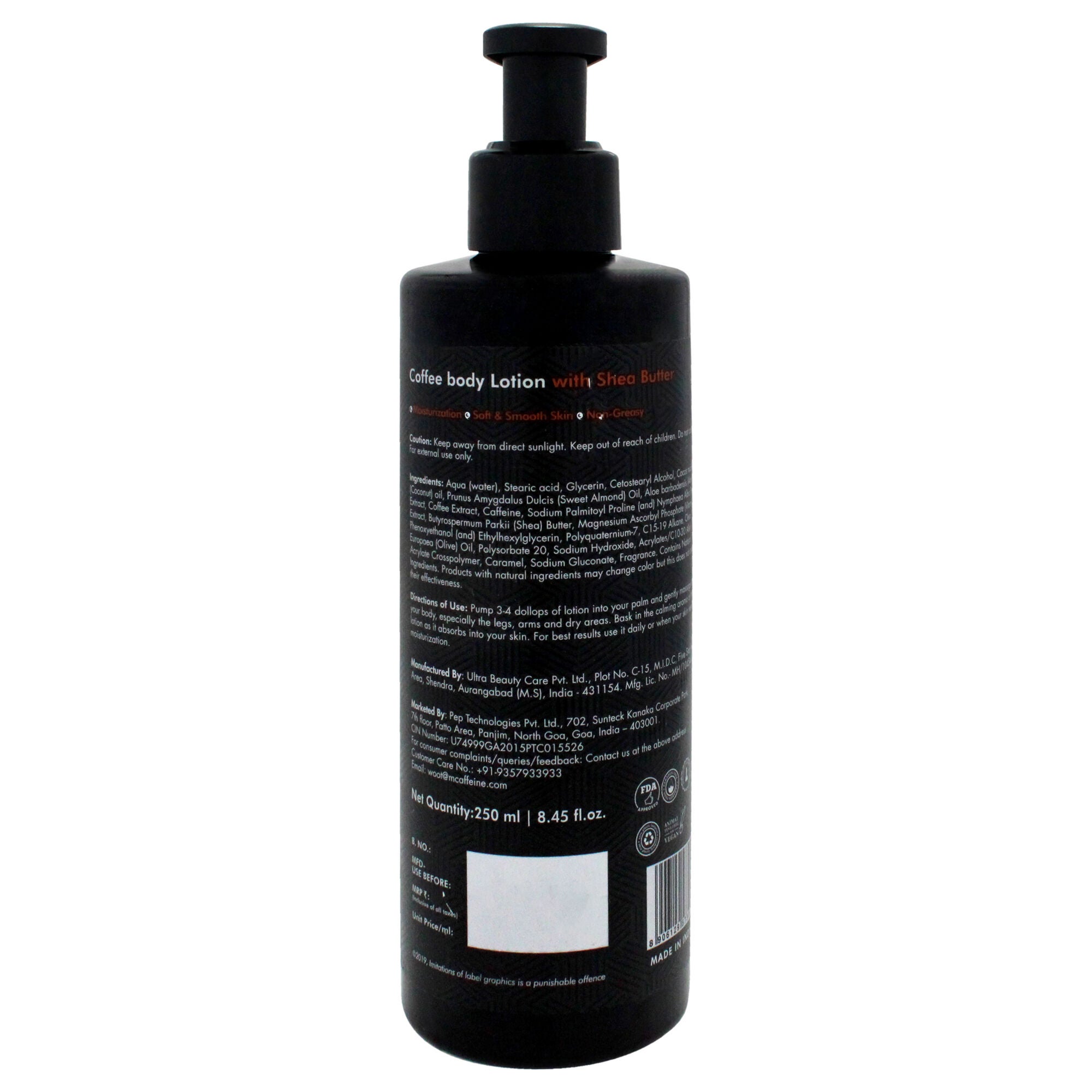 Coffee Body lotion with Shea Butter by mCaffeine for Unisex - 8.45 oz Body Lotion, See Description, alternate image number 1