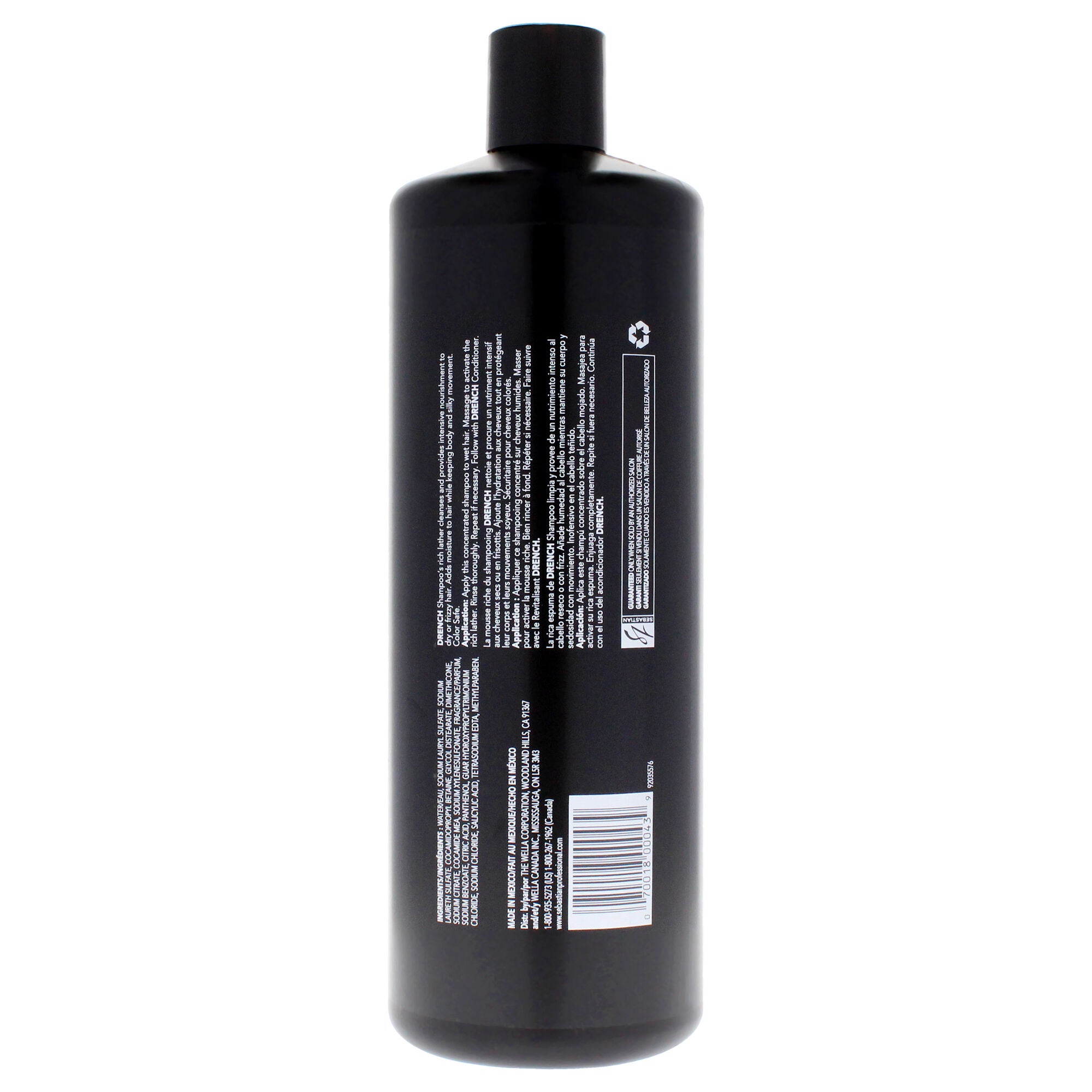 Drench Moisturizing Shampoo by Sebastian for Unisex - 33.8 oz Shampoo, See Description, alternate image number 1