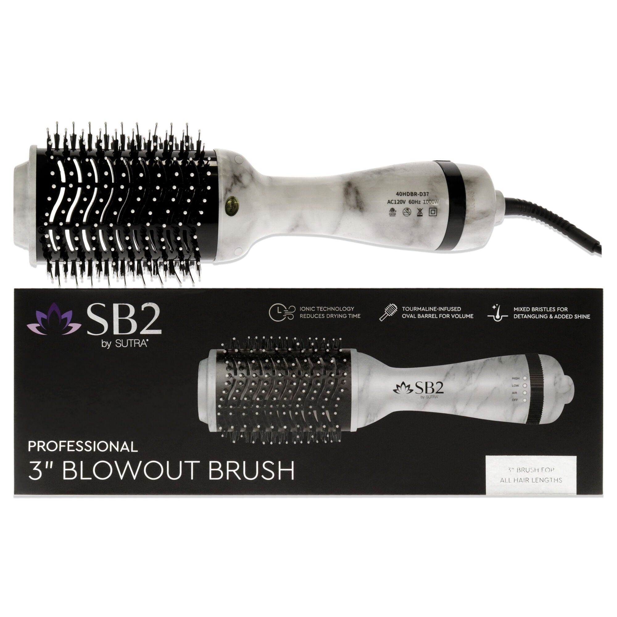 Professional Blowout Brush - Marble by Sutra for Unisex - 3 Inch Hair Brush, See Description, hi-res image number 0