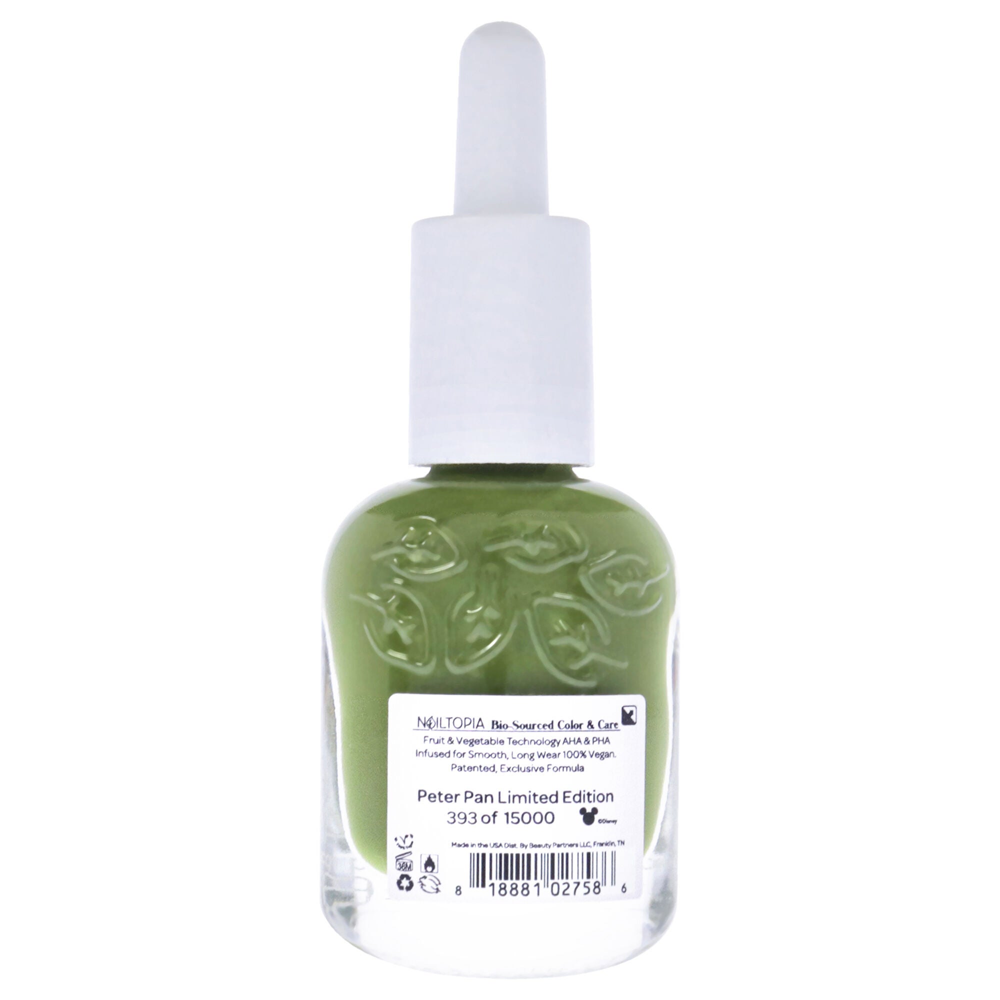 Bio-Sourced Chip Free Nail Lacquer Disney Collection Peter Pan - Army Green Creme by Nailtopia for Women - 0.41 oz Nail Polish, See Description, alternate image number 2