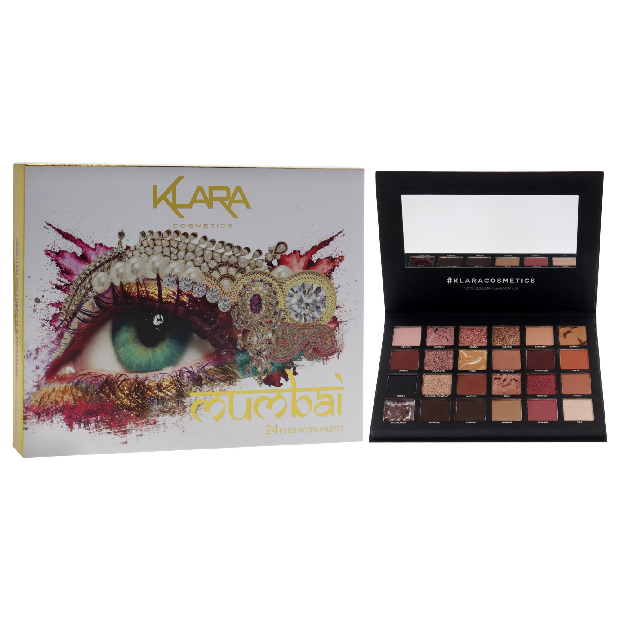 24 Eyeshadow Palette - Mumbai by Klara for Women - 1.68 oz Eye Shadow, See Description, alternate image number 2