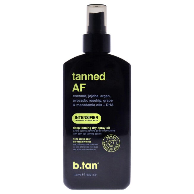 Tanned AF Intensifier Dry Tanning Oil by B.Tan for Unisex - 8 oz Sunscreen, See Description, hi-res image number 0