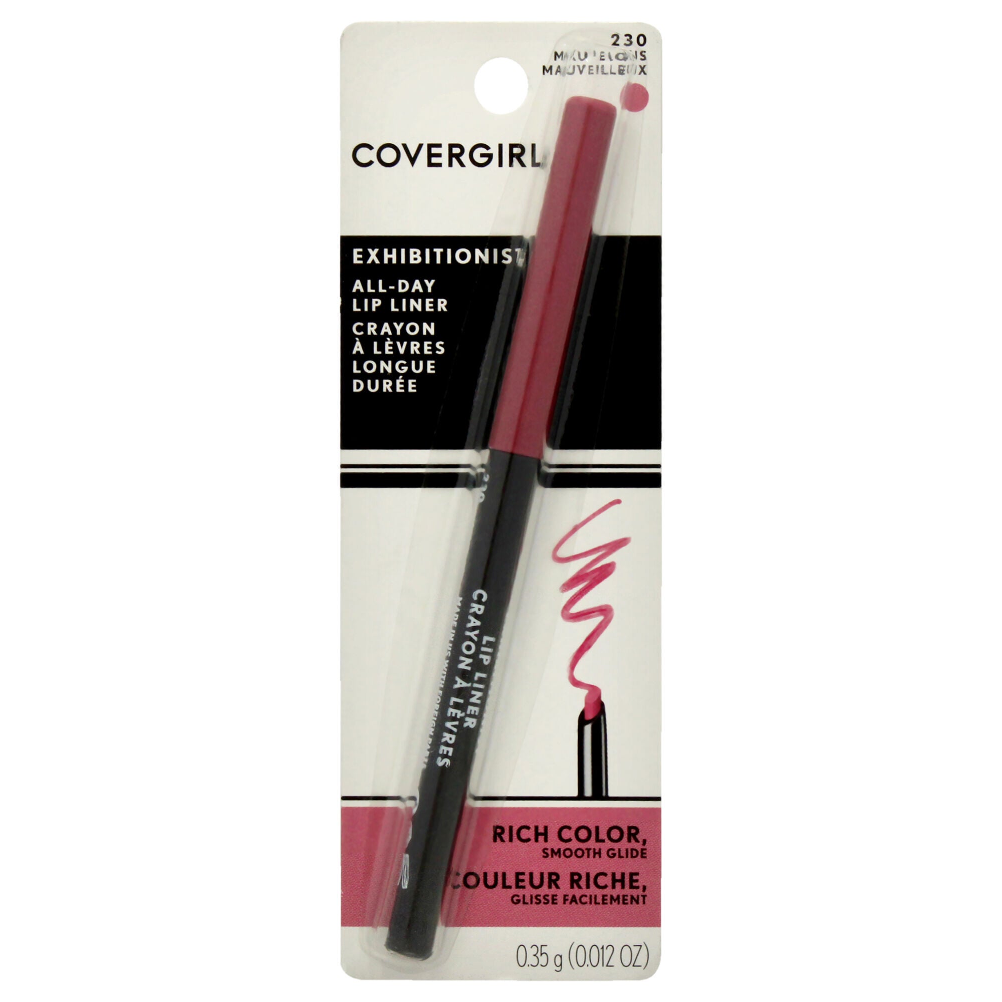 Exhibitionist Lip Liner - 230 Mauvelous by CoverGirl for Women - 0.012 oz Lip Liner, See Description, hi-res image number 0