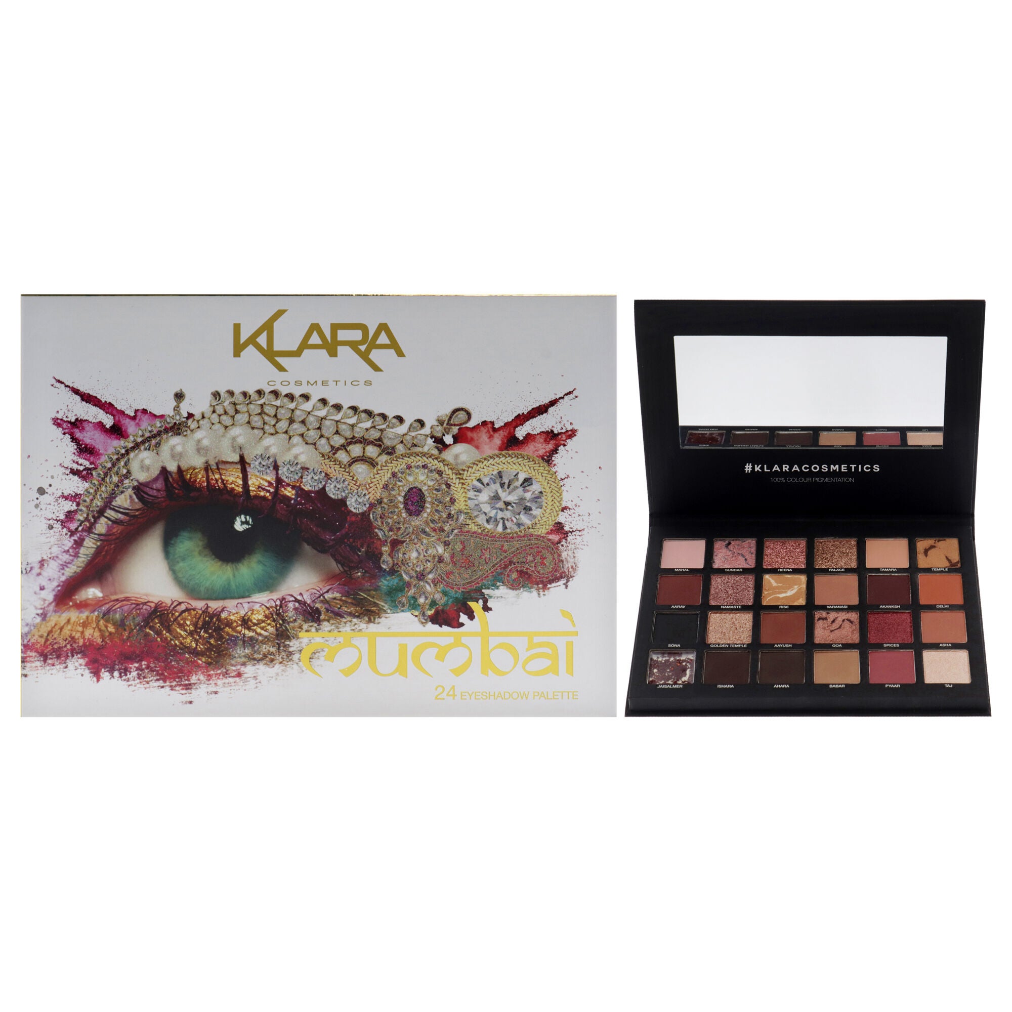 24 Eyeshadow Palette - Mumbai by Klara for Women - 1.68 oz Eye Shadow, See Description, hi-res image number 0