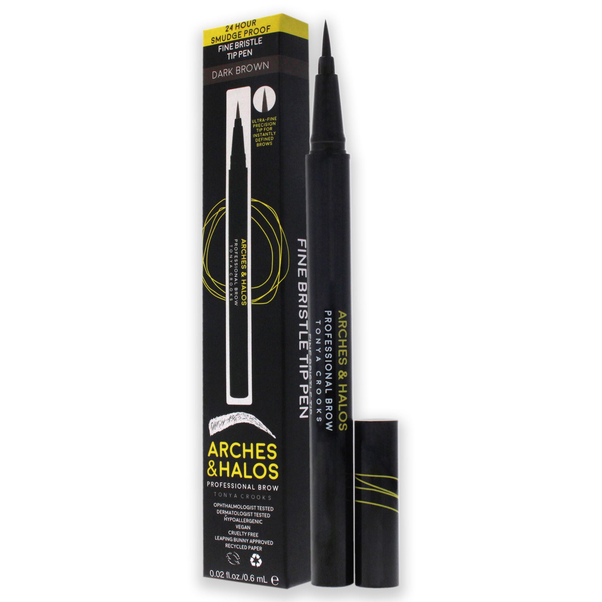 Fine Bristle Tip Pen - Dark Brown by Arches and Halos for Women - 0.02 oz Eyebrow Pen, , alternate image number 7