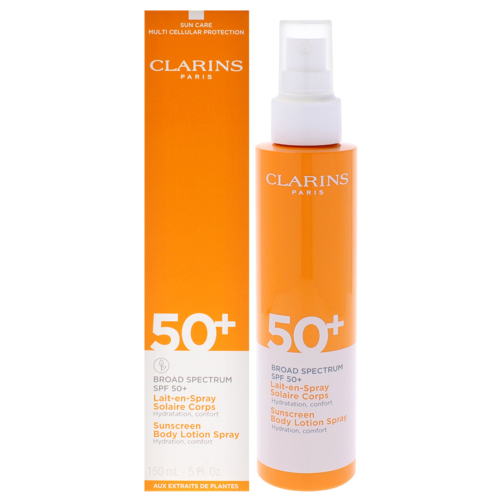 Sunscreen Body Lotion Spray SPF 50 Plus by Clarins for Unisex - 5 oz Sunscreen, See Description, hi-res image number 0