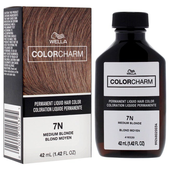 Color Charm Permanent Liquid Hair Color - 7N Medium Blonde by Wella for Unisex - 1.42 oz Hair Color, See Description, alternate image number 1