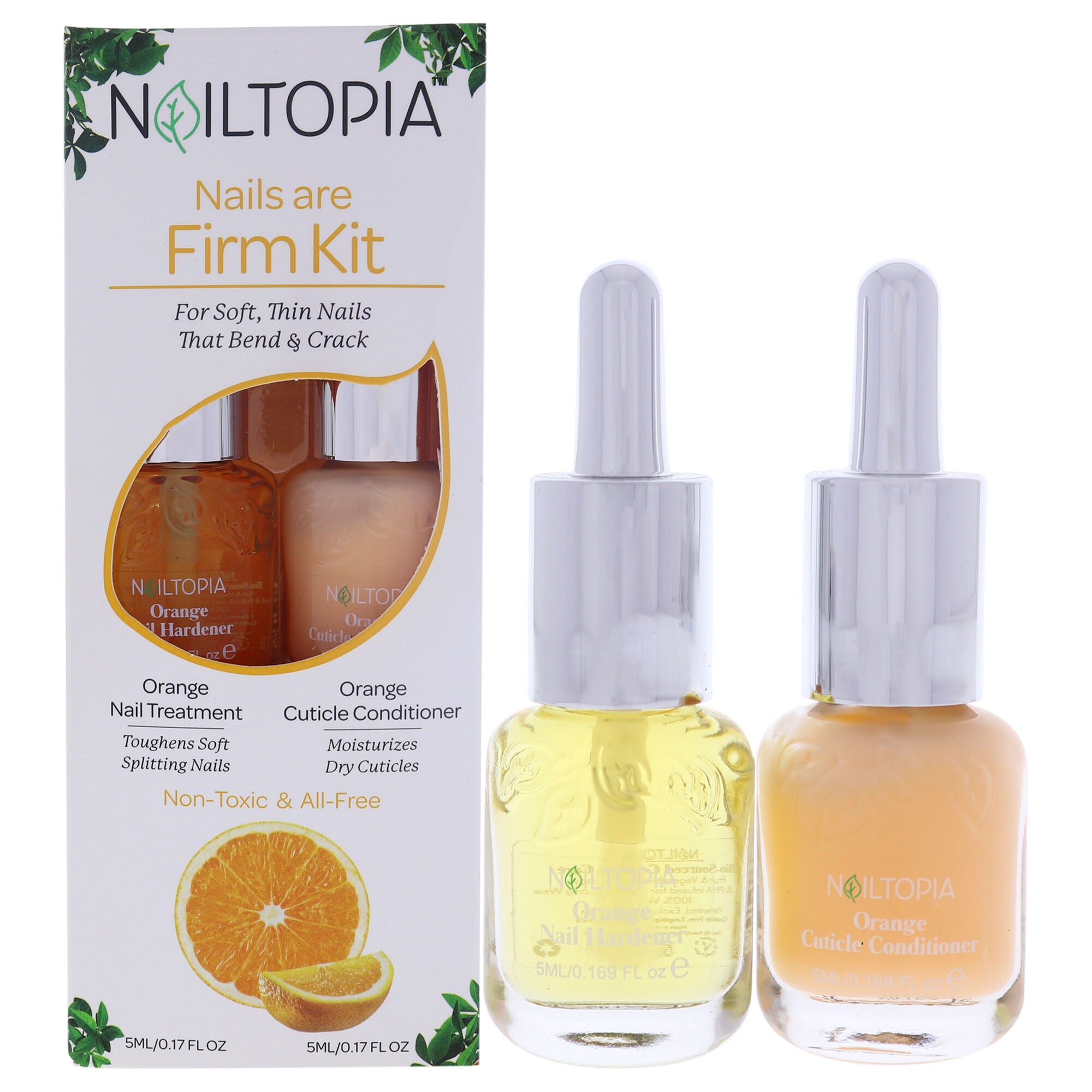 Nails are Firm Kit by Nailtopia for Women - 2 Pc Kit 0.17oz Orange Nail Treatment, 0.17oz Orange Cuticle Conditioner, See Description, hi-res image number 0
