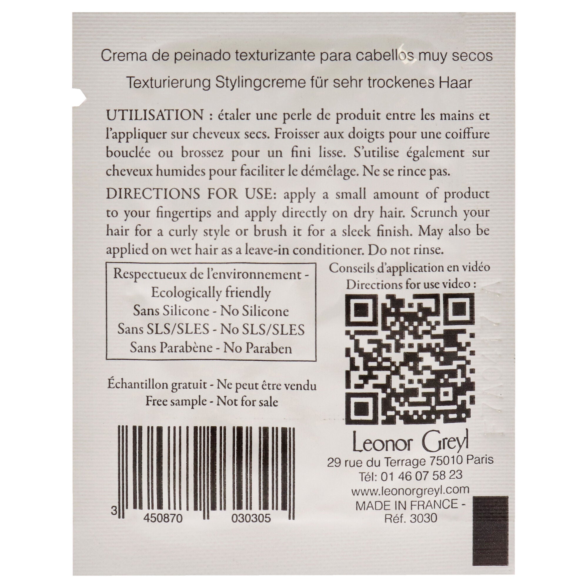 Eclat Naturel Texturizing Styling Cream by Leonor Greyl for Unisex - 0.0067 oz Cream, See Description, alternate image number 2
