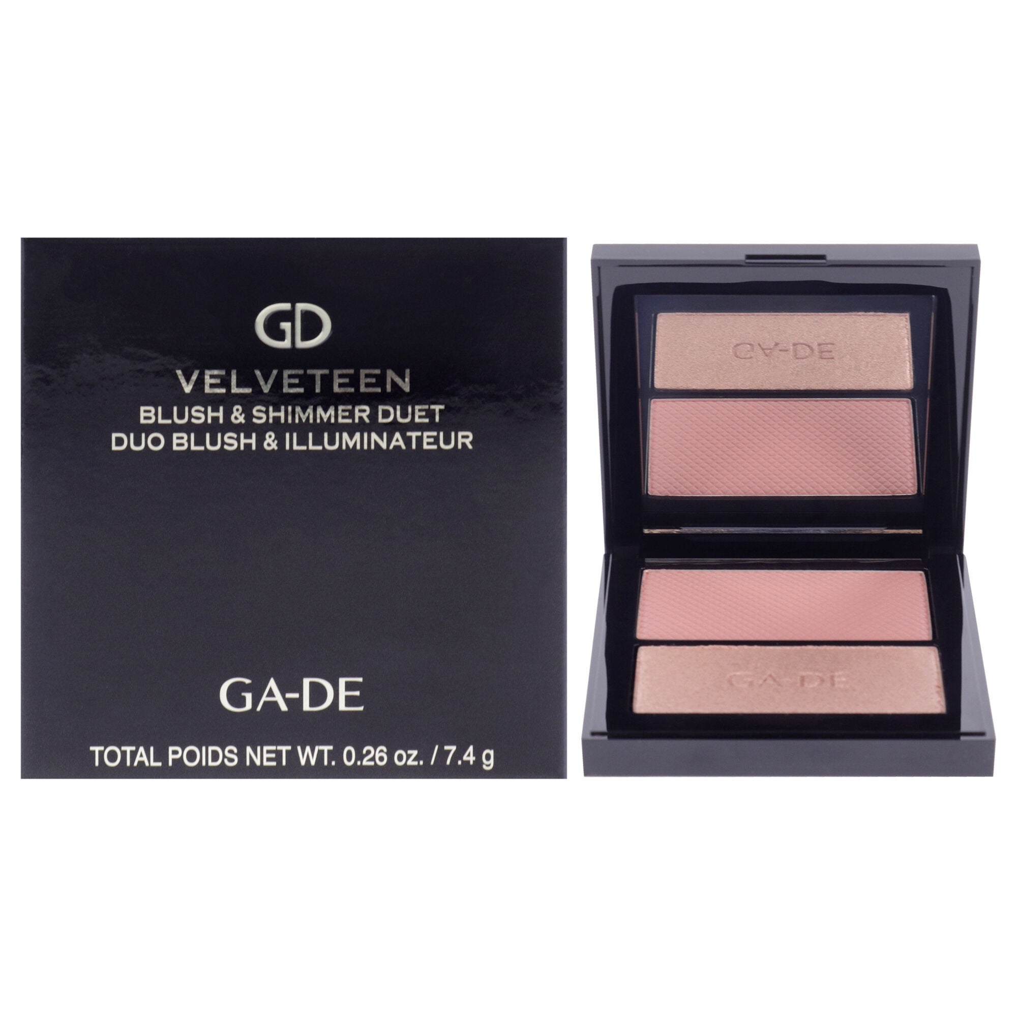 Velveteen Blush and Shimmer Duet - 50 Rose and Glow by GA-DE for Women - 0.26 oz Blush, See Description, hi-res image number 0