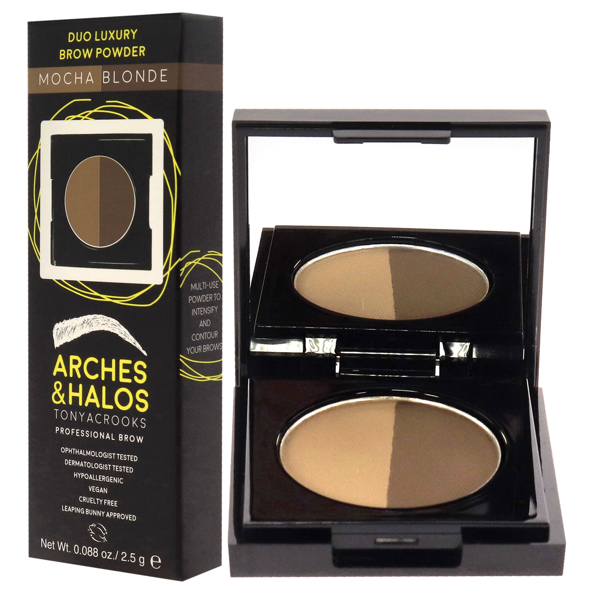 Duo Luxury Brow Powder - Mocha Blonde by Arches and Halos for Women - 0.088 oz Eyebrow, See Description, alternate image number 3