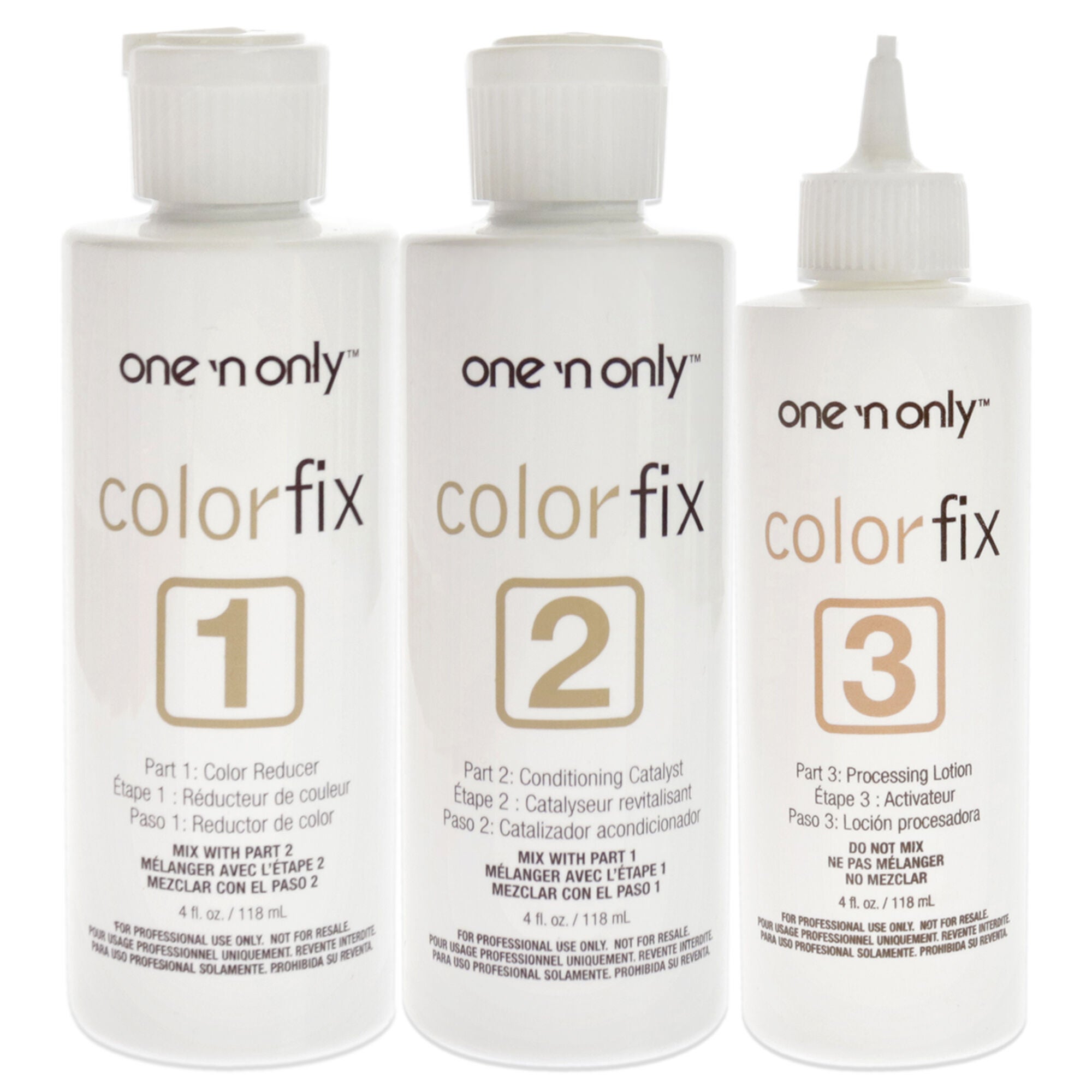 Argan Colorfix Color Remover by One n Only for Unisex - 3 Pc 4oz Color Reducer, 4oz Conditioning Catalyst, 4oz Processing Lotion, See Description, alternate image number 1