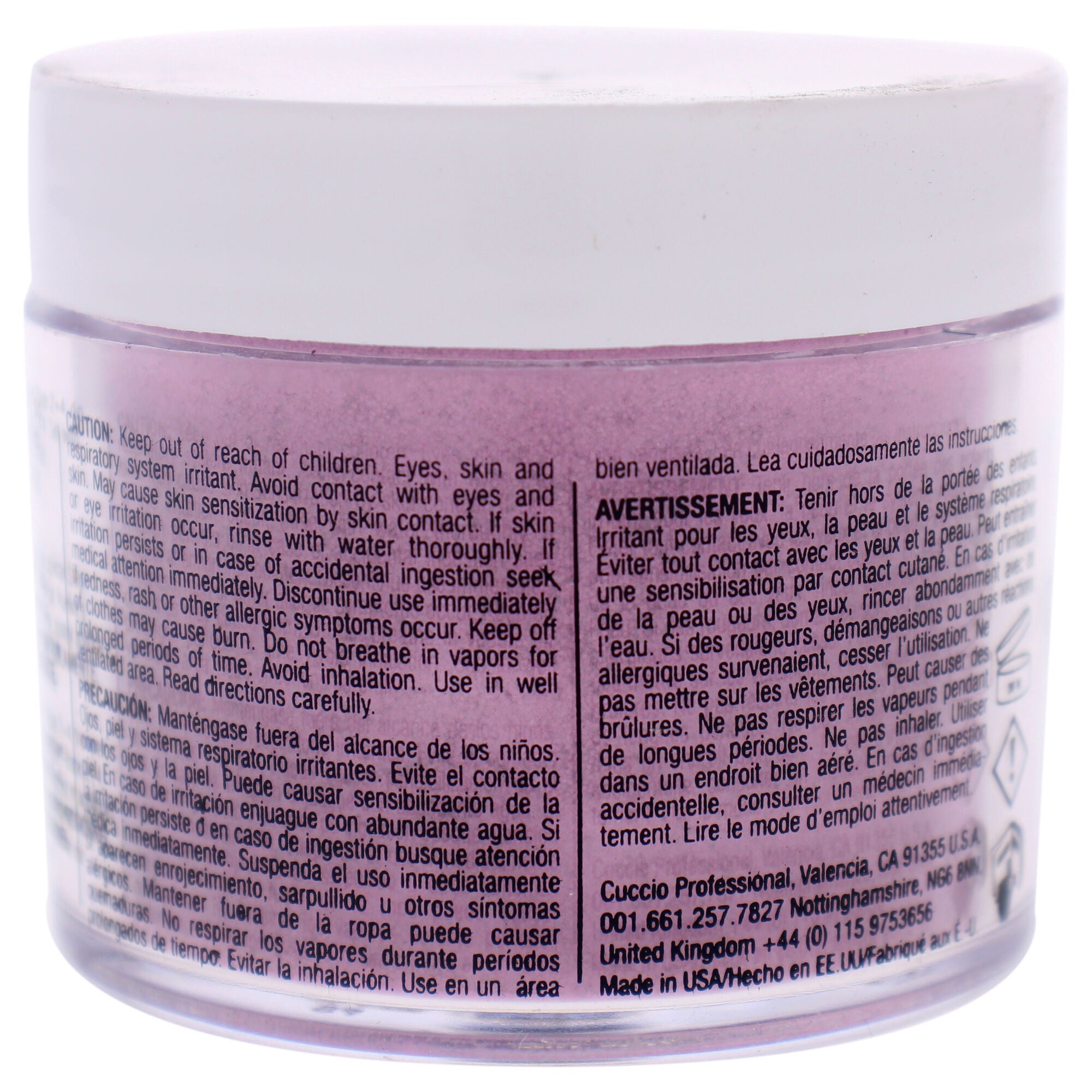 Pro Powder Polish Nail Colour Dip System - Deep Pink With Pink Glitter by Cuccio Pro for Women - 1.6 oz Nail Powder, See Description, alternate image number 1