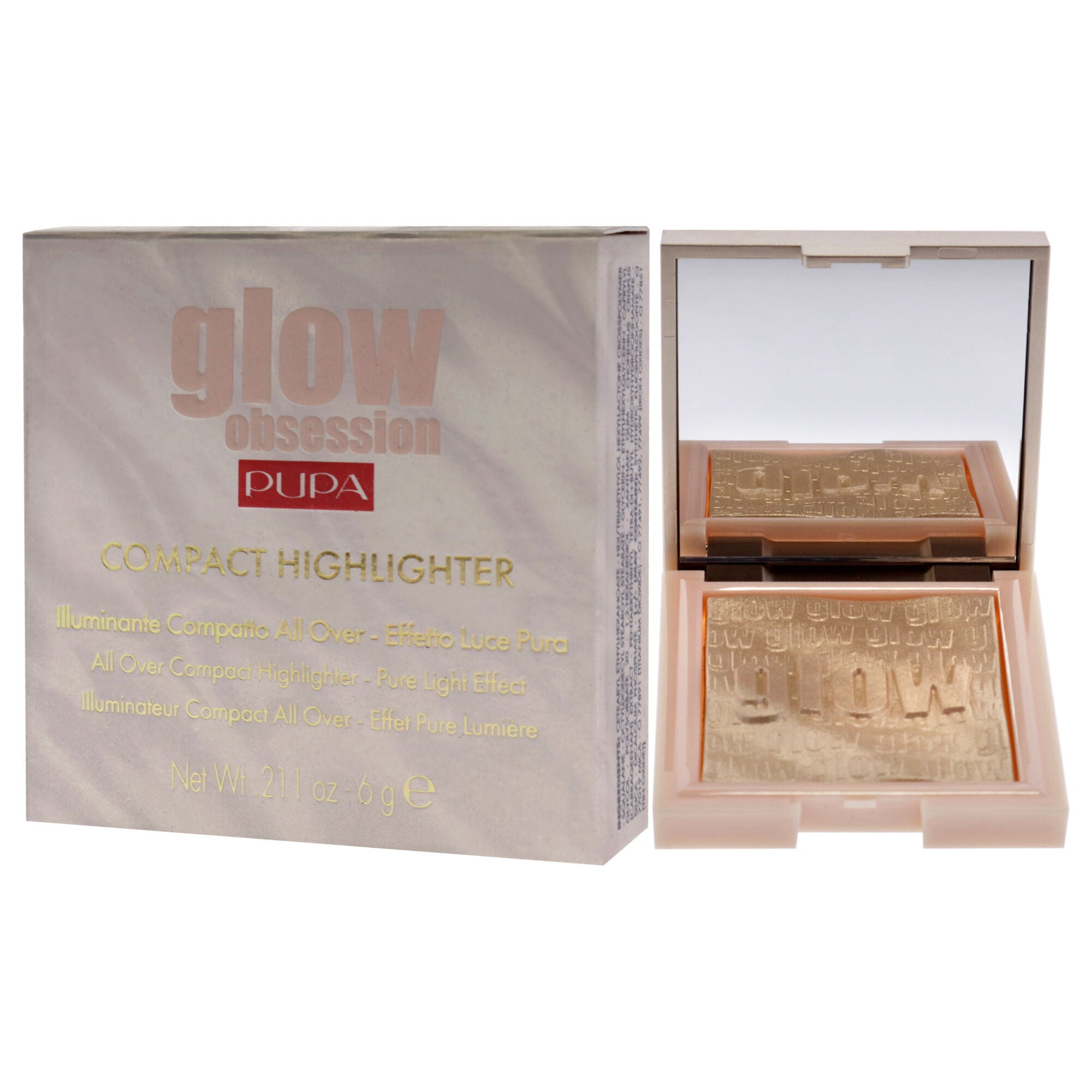 Glow Obession Compact Highlighter - 100 Light Gold by Pupa Milano for Women - 0.211 oz Highlighter, See Description, alternate image number 3
