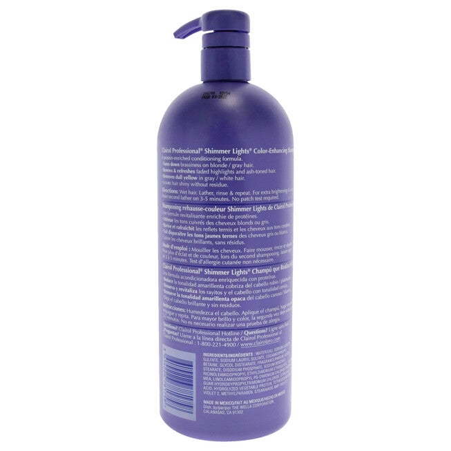Shimmer Lights Blonde and Silver Shampoo by Clairol for Unisex - 31.5 oz Shampoo, , alternate image number null