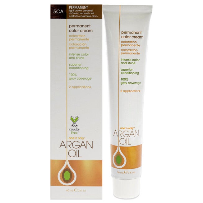 Argan Oil Permanent Color Cream - 5CA Light Brown Caramel by One n Only for Unisex - 3 oz Hair Color, NA, hi-res image number null