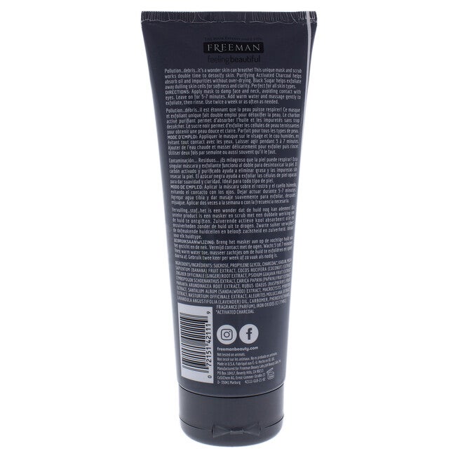 Polishing Charcoal Plus Black Sugar Gel Mask Plus Scrub by Freeman for Unisex - 6 oz Mask, NA, alternate image number null