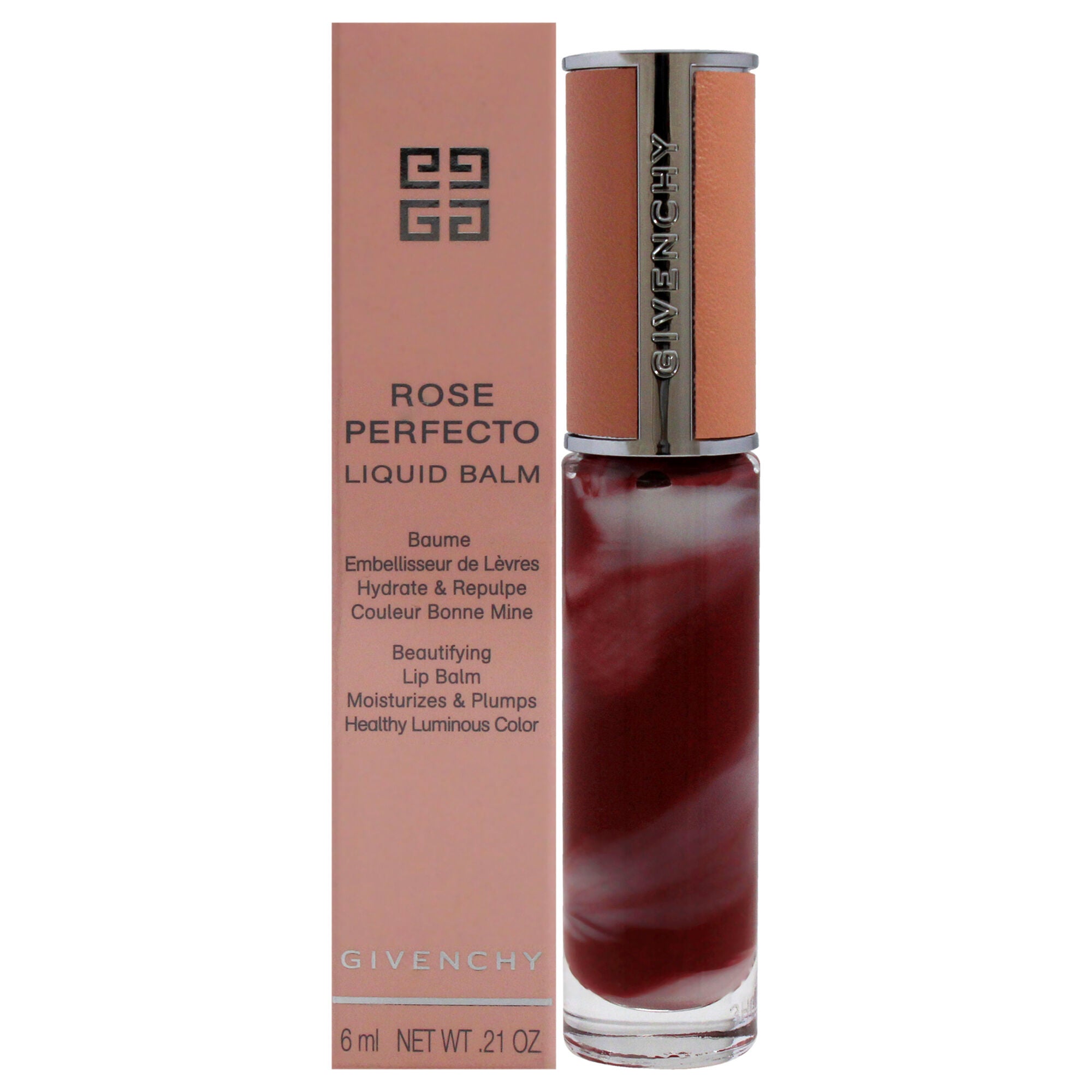 Rose Perfecto Tinted Liquid Lip Balm - 117 Chilling Brown by Givenchy for Women - 0.2 oz Lip Balm, See Description, hi-res image number 0