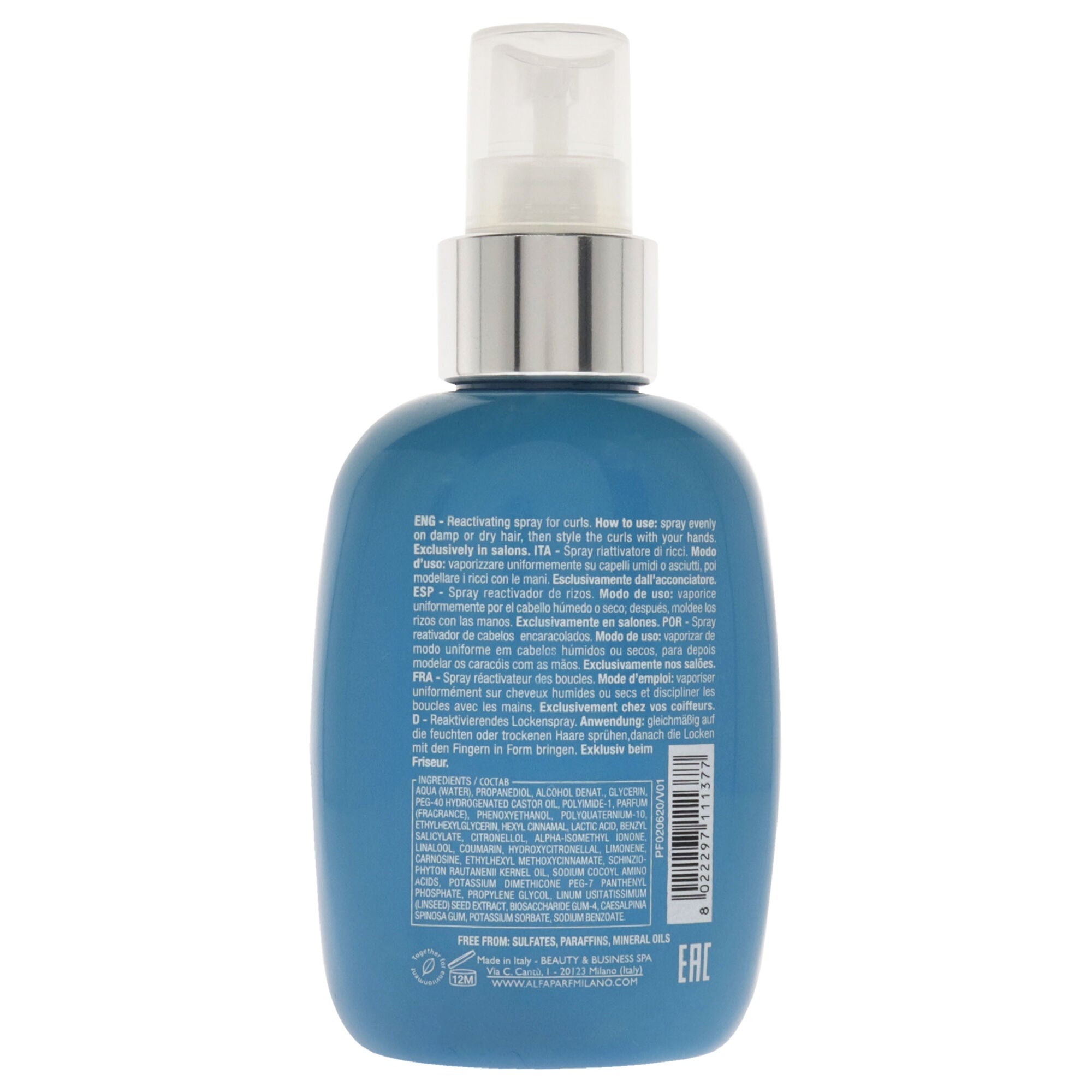 Semi Di Lino Curls Reactivating Spray by Alfaparf Milano for Unisex - 4.23 oz Treatment, See Description, alternate image number 2