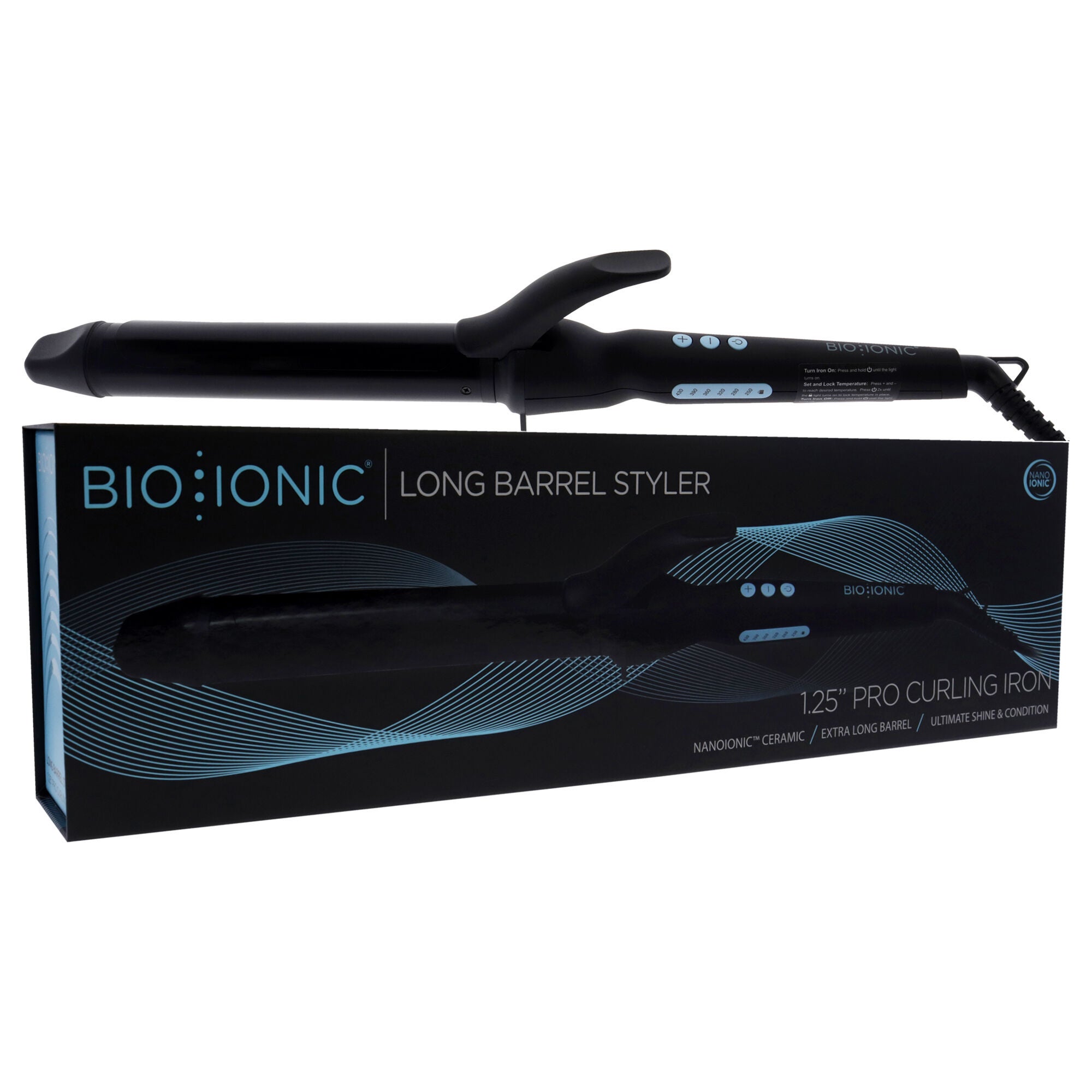 Long Barrel Styler - Black by Bio Ionic for Women - 1.25 Inch Curling Iron, See Description, alternate image number 1